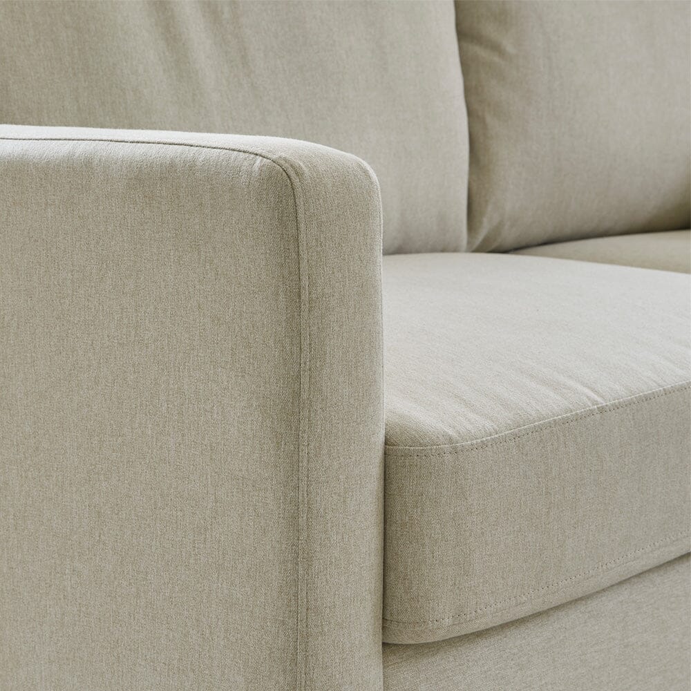 Ava Large Chaise Corner Sofa - Left Hand - Sand with Pale Oak Legs - Image 4