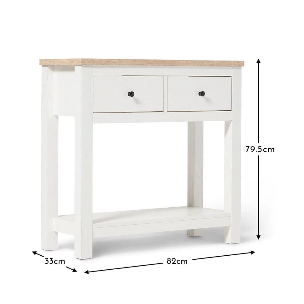 Bampton Alabaster White 2 Drawer Console Table - Image 13