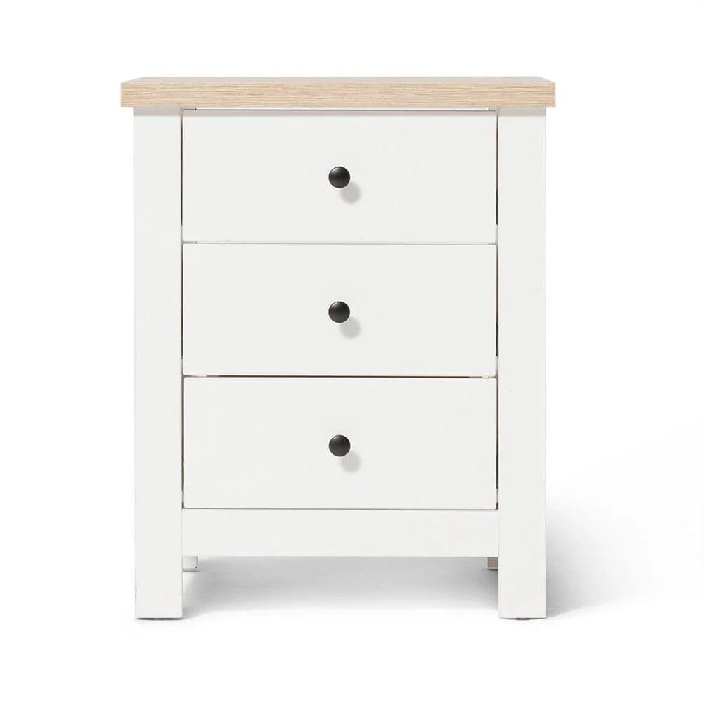 Bampton 3 Piece Bedroom Set - 3 Over 4 Chest of Drawers - Alabaster White - Image 4