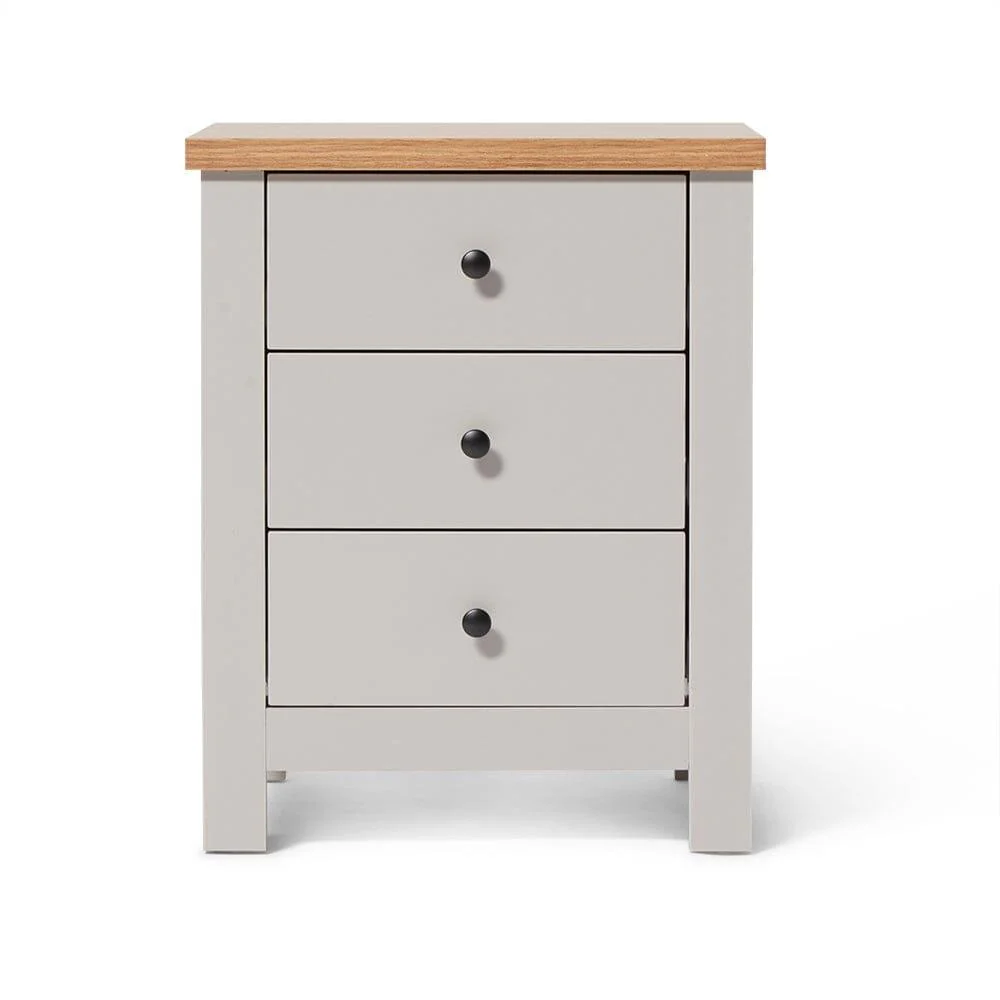 Bampton 3 Piece Bedroom Set - 3 Over 4 Chest of Drawers - Stone Grey - Image 5