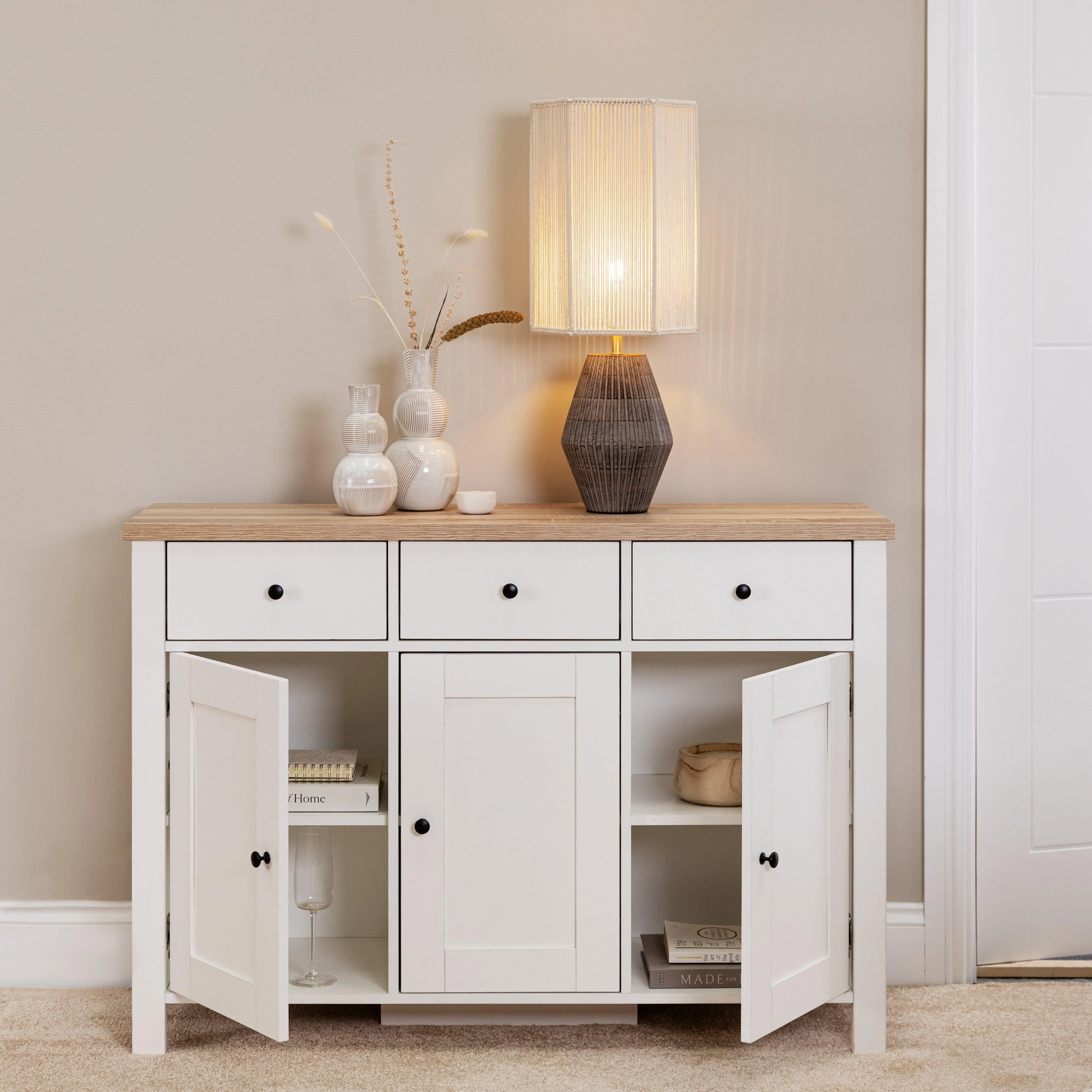 Bampton 3 Door Sideboard - Alabaster White - Image 6