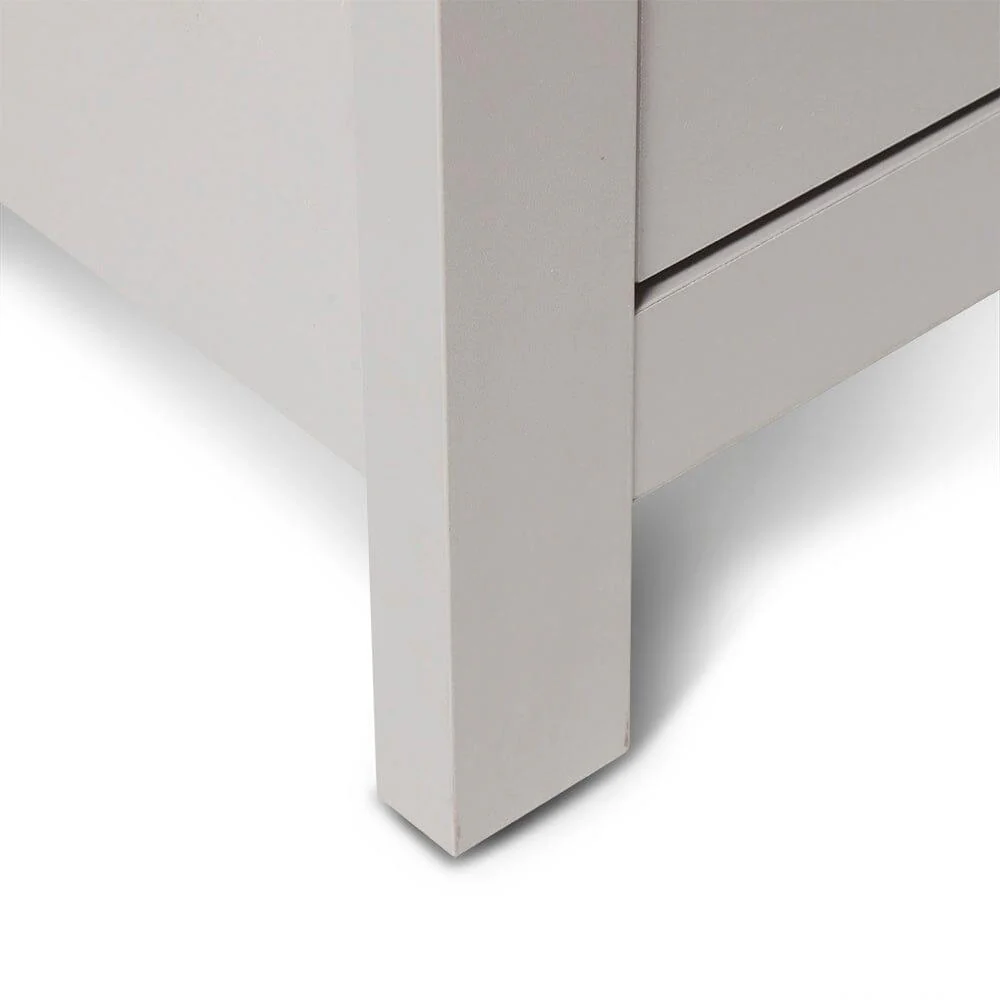 Bampton 3 Drawer Bedside Table - Stone Grey - Image 9
