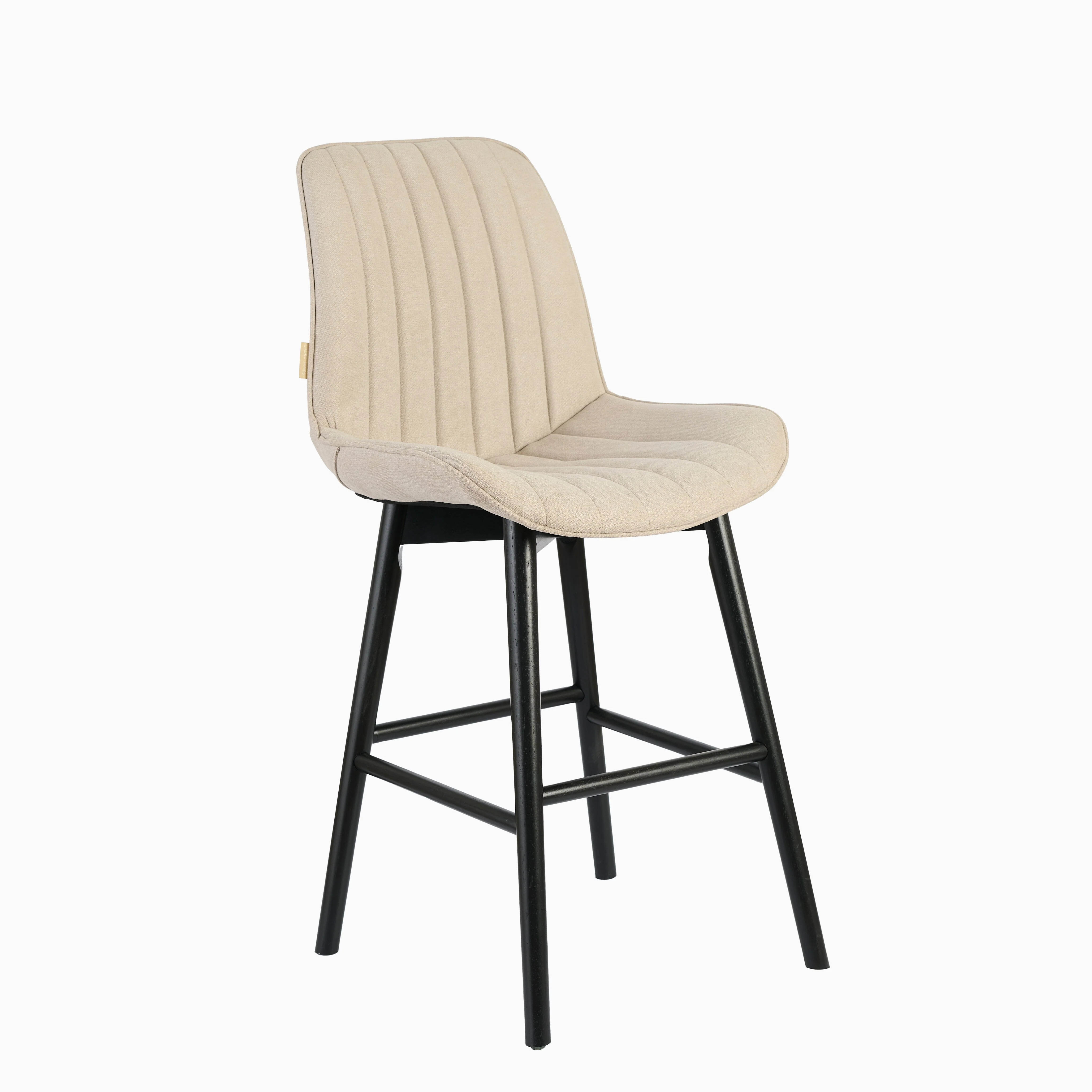 Bella Soft Beige  Bar Stool - Black Oak Legs - Image 7