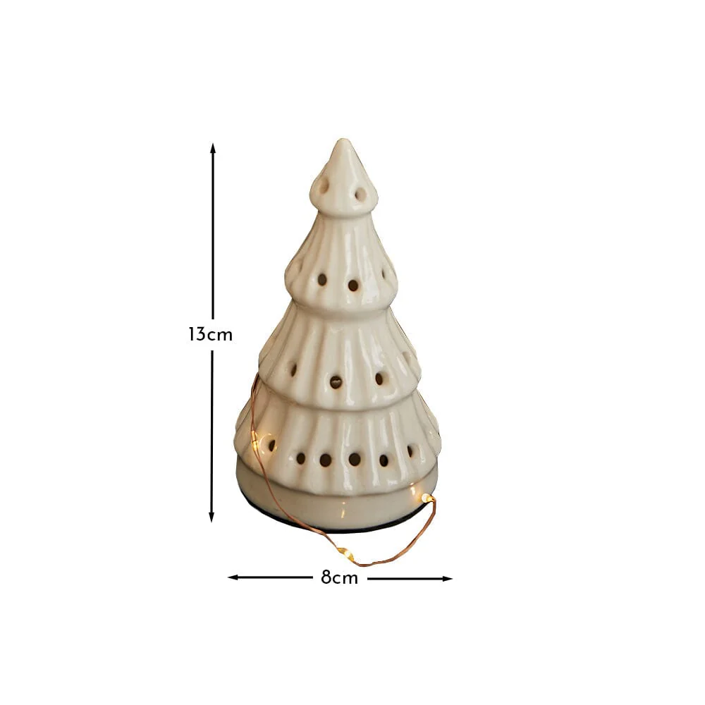 Bergen Small Ceramic LED Light Up Tree - White - Image 10