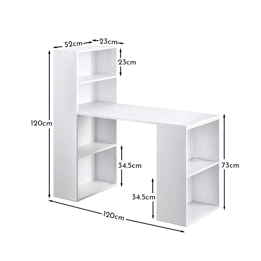 Essie Desk with Shelves - White - Image 5