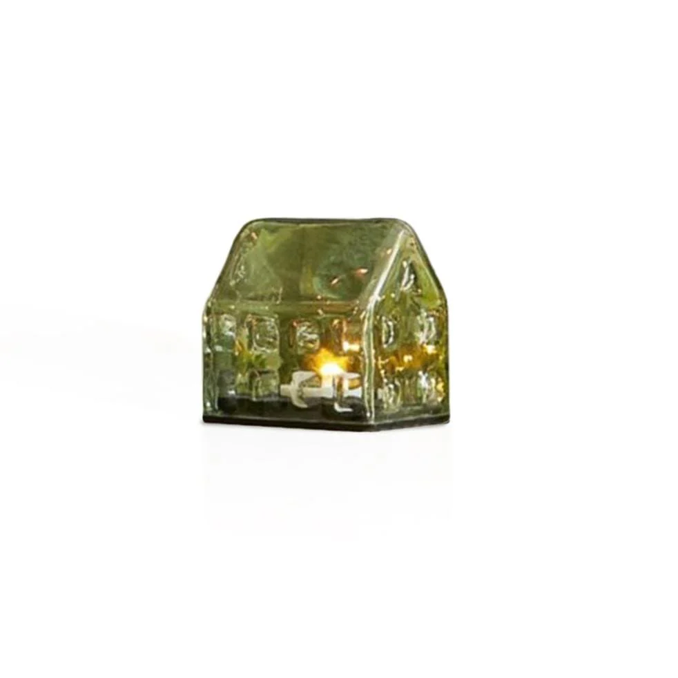 Brockley 8cm Glass LED Light Up House - Clear - Image 3