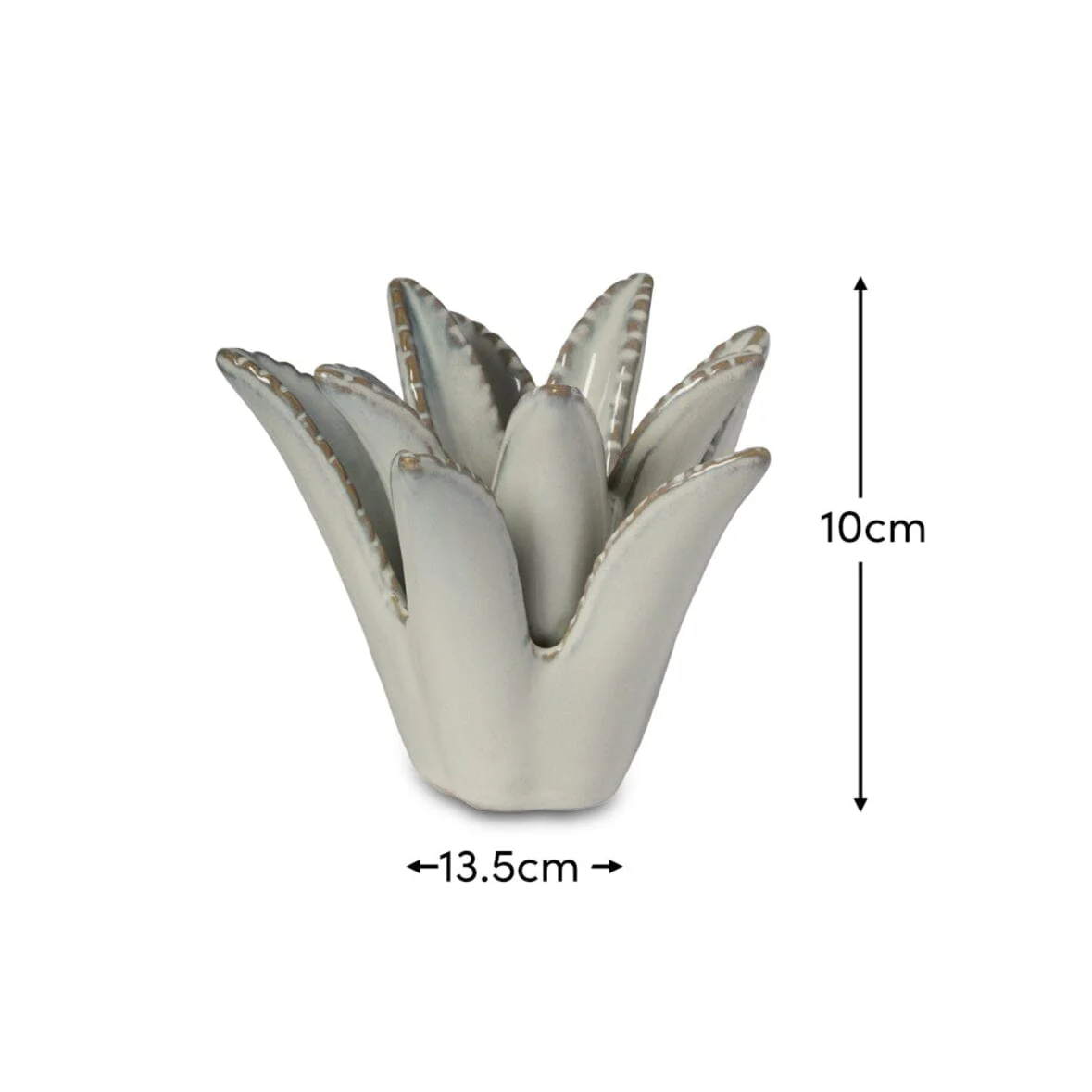 Cabo 13cm Layered Ceramic Candle Holder - Aloe Green - Image 3