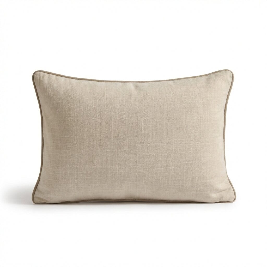Camber 35x55cm Outdoor Scatter Cushion Cover - Off White with Sand Piping - Image 6