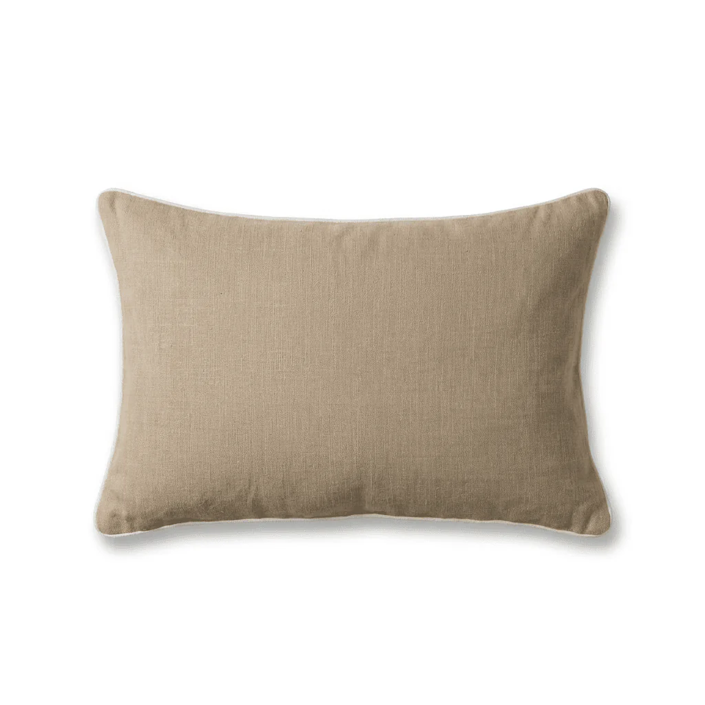 Camber 35x55cm Outdoor Scatter Cushion Cover - Sand with Off White Piping - Image 6