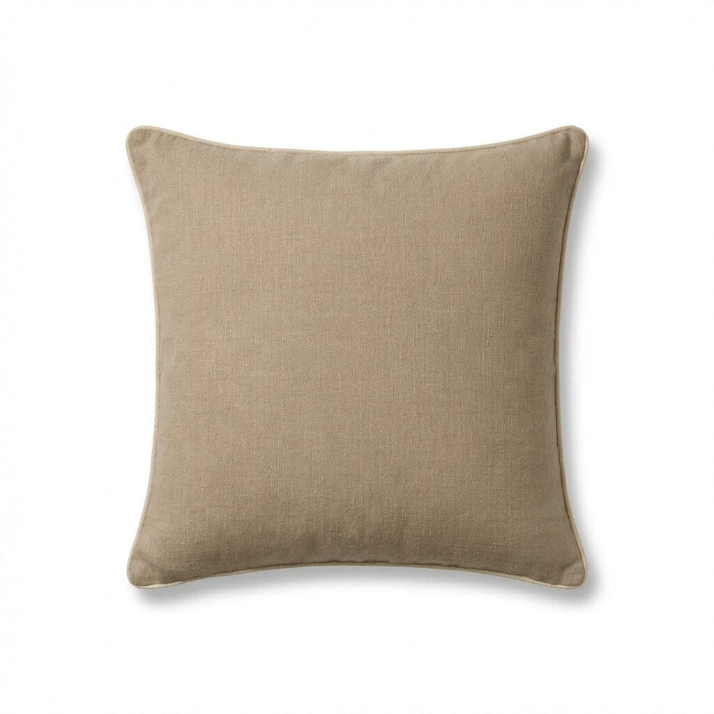 Camber 45x45cm Outdoor Scatter Cushion Cover - Sand with Off White Piping - Image 6