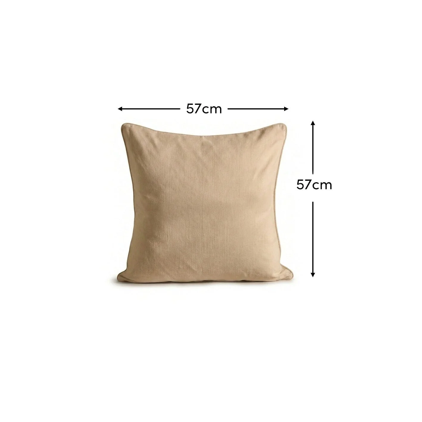 Camber 57x57cm Outdoor Scatter Cushion Cover - Off White with Sand Piping - Image 7