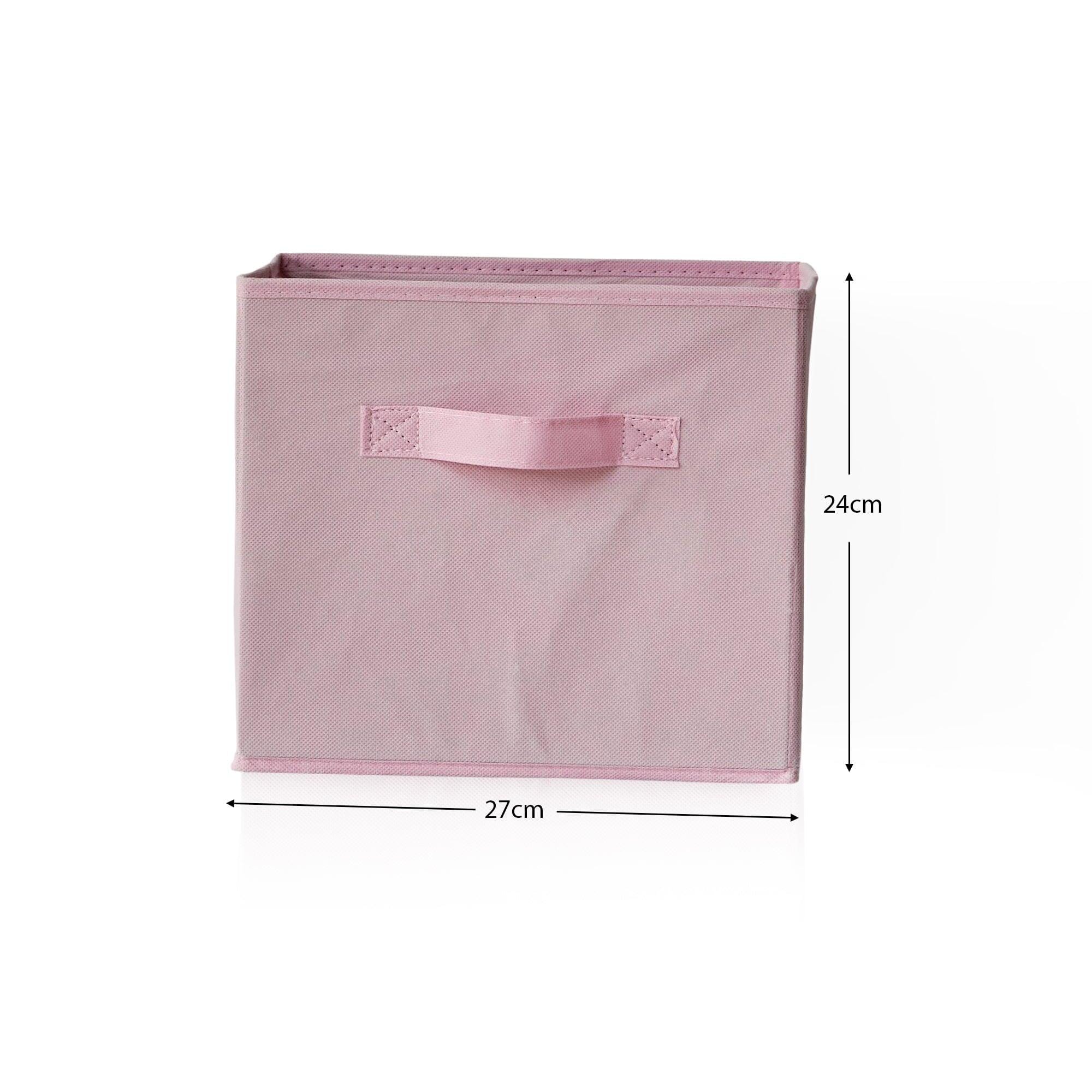 Cara Fabric Cube Storage Box - Small - Pink - Image 4
