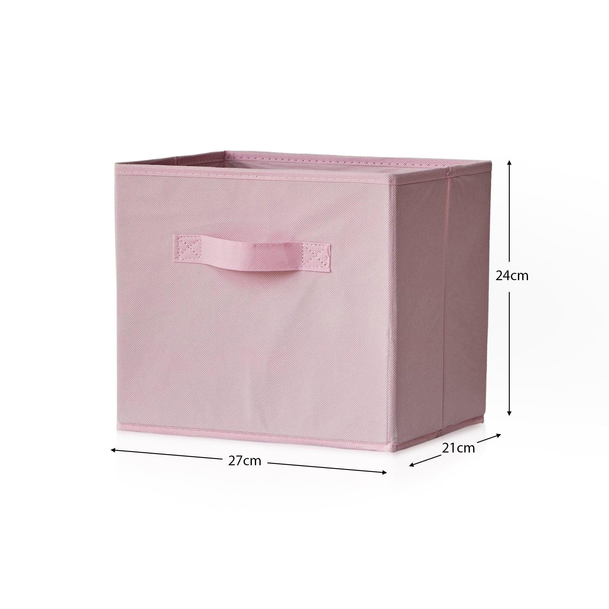 Cara Fabric Cube Storage Box - Small - Pink - Image 5