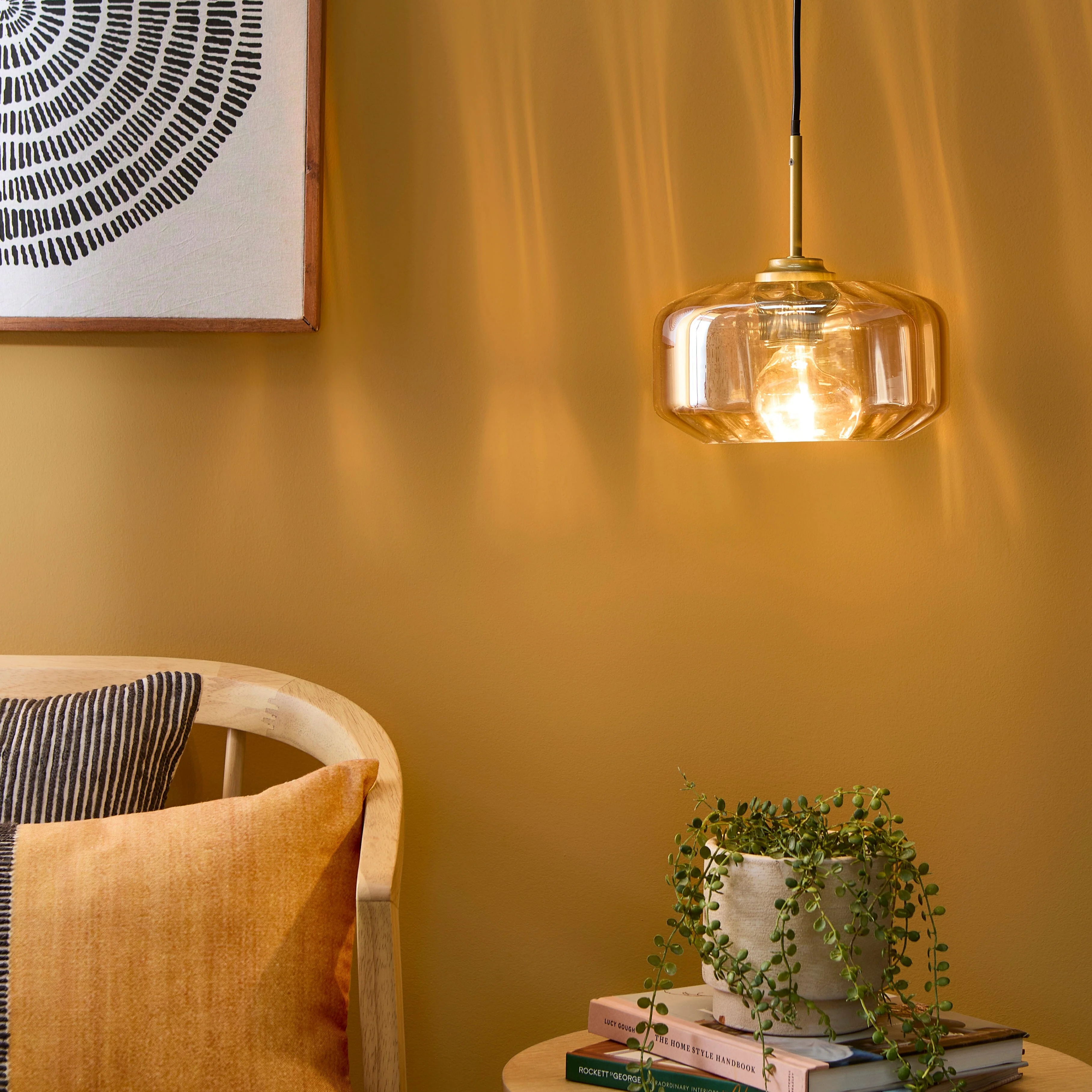 Carrick 22cm Glass Pendant Light - Gold - Image 2