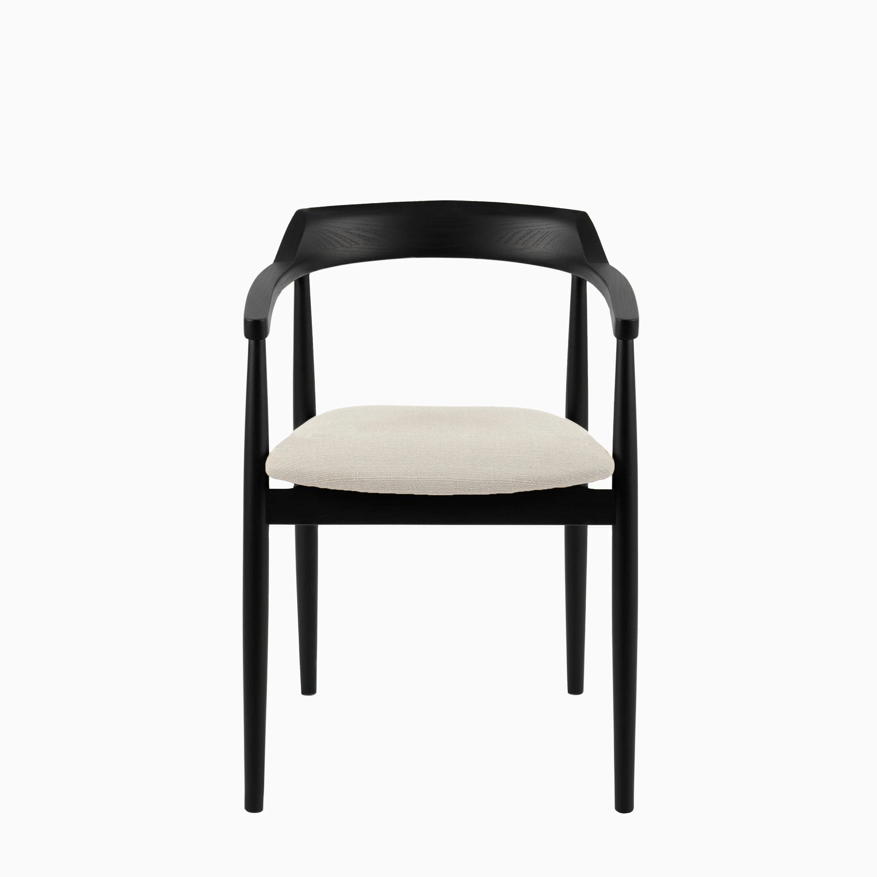Carter Fawn Linen Dining Armchairs - Set of 2 - Black Oak Legs - Image 8