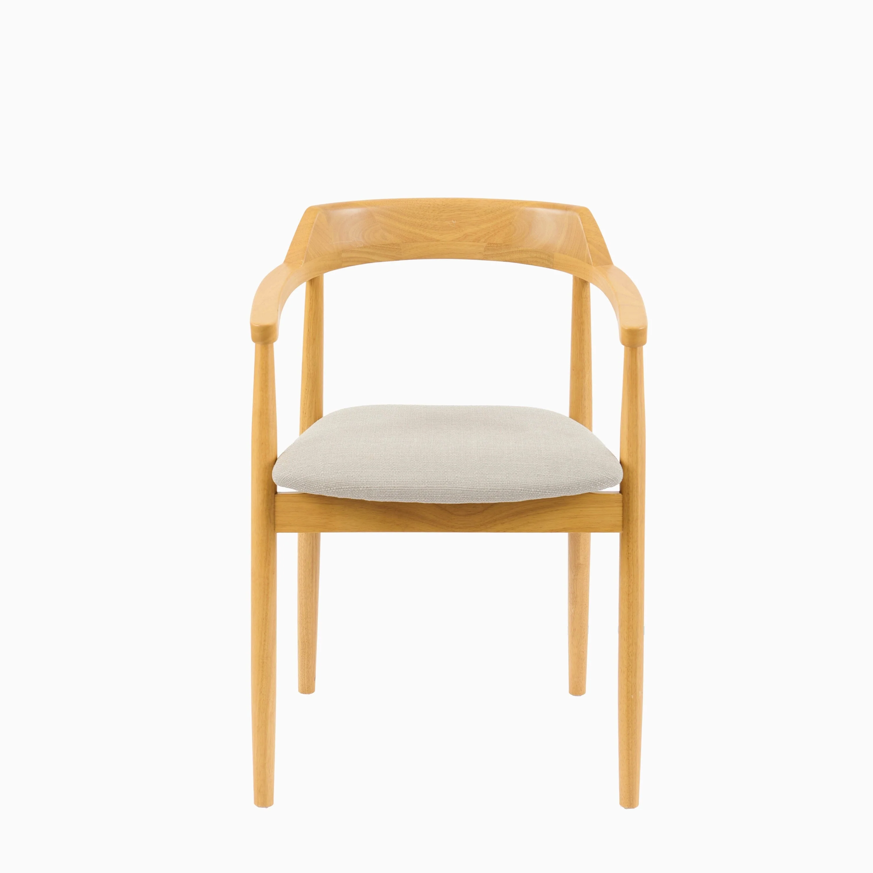 Carter Fawn Linen Dining Armchairs - Set of 2 - Pale Oak Legs - Image 8