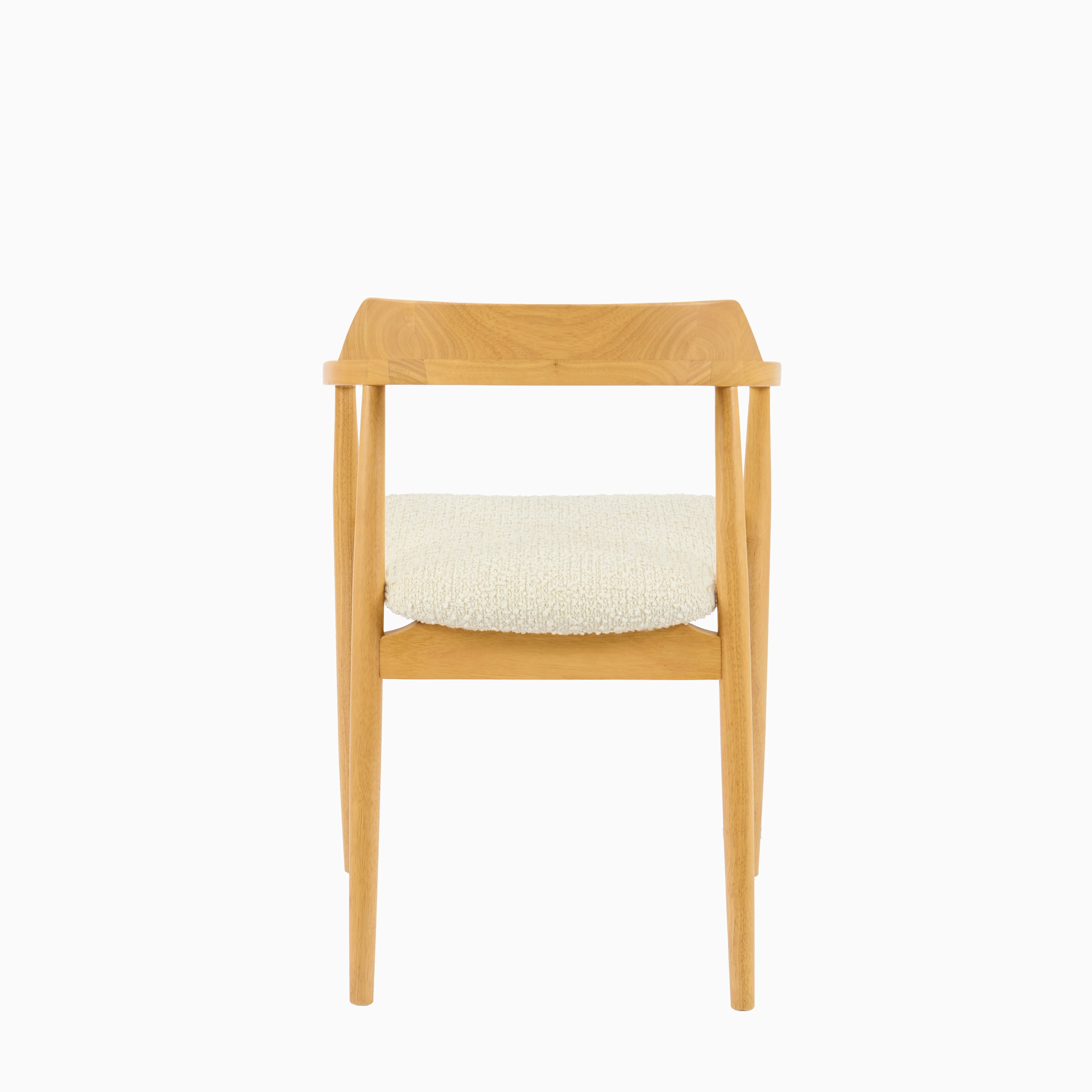 Carter Boucle Dining Armchairs - Set of 2 - Pale Oak Legs - Image 8
