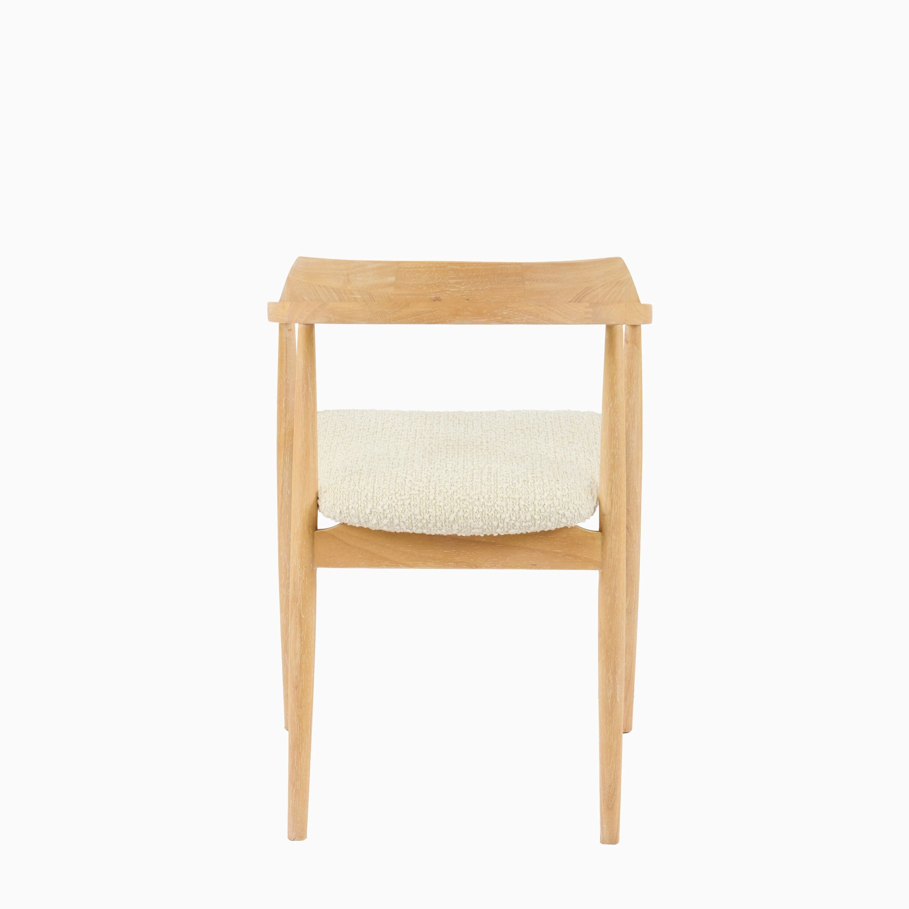 Carter Boucle Dining Armchairs - Set of 2 - Whitewash Oak Legs - Image 10