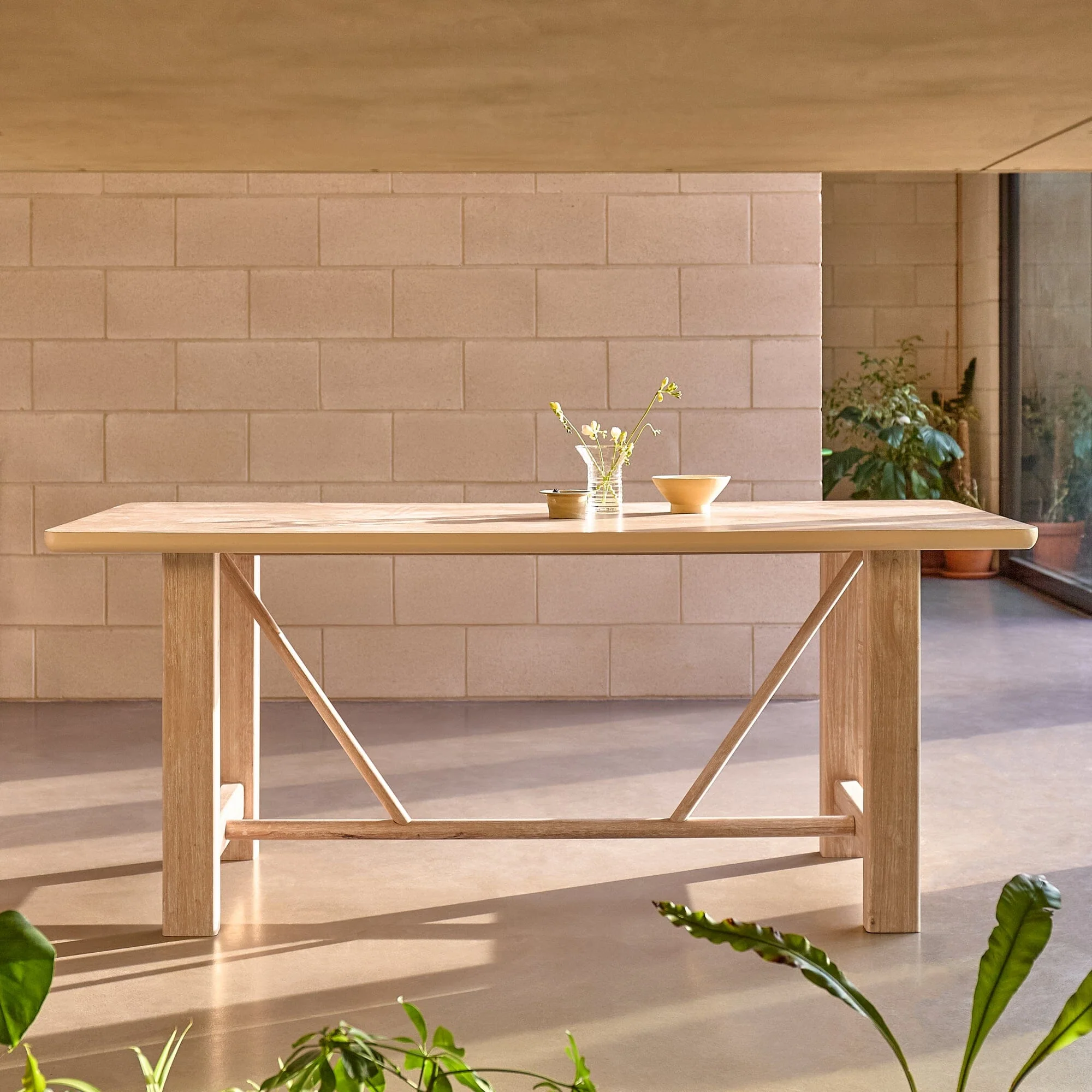 Carter Wooden Dining Table - Whitewash Oak