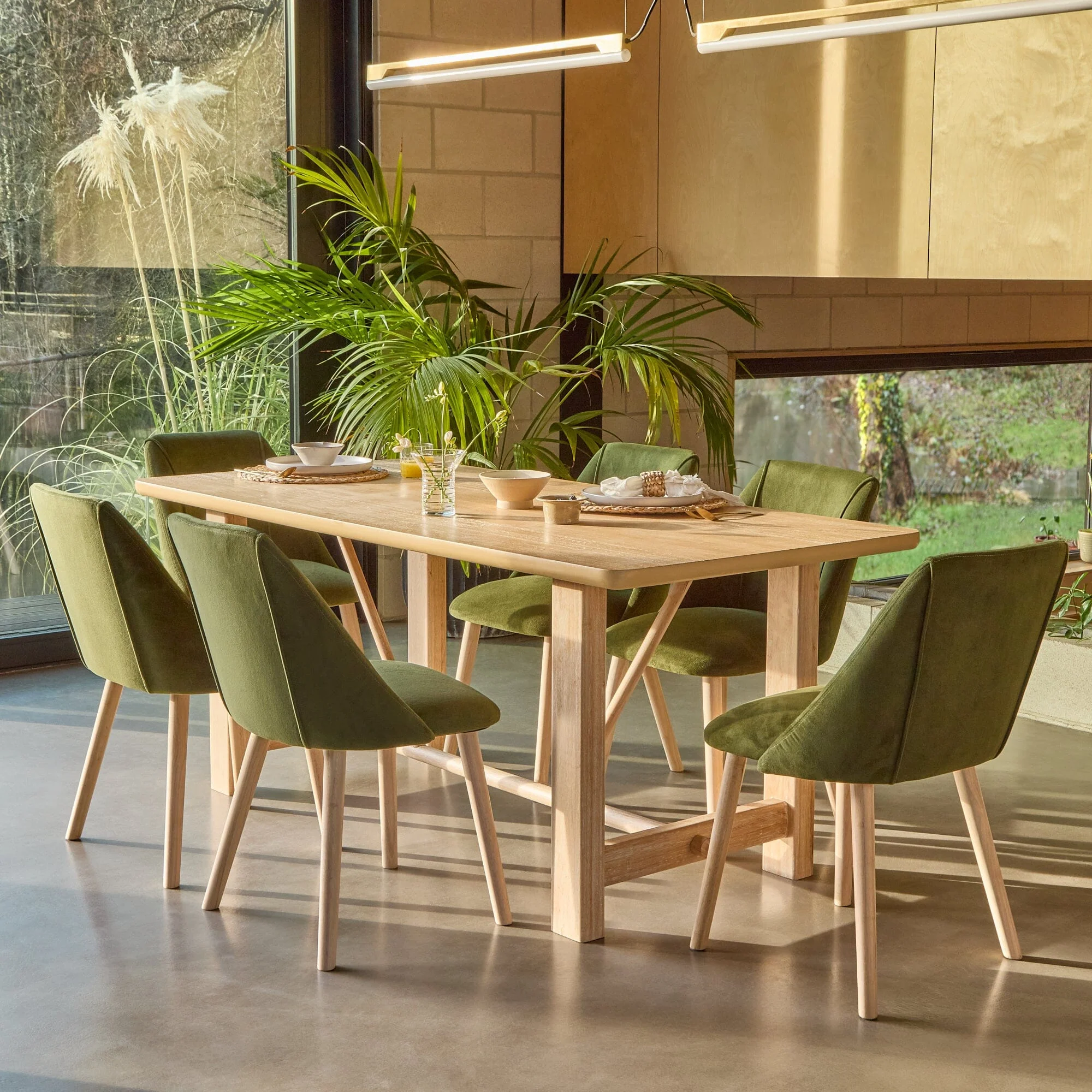 Carter Wooden Dining Table - Whitewash Oak - Image 2