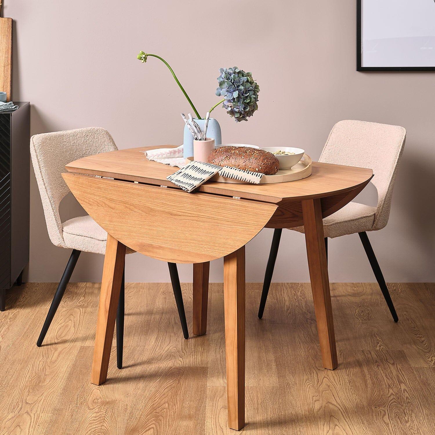 Charlie Classic Oak Dining Table - Drop Leaf - Image 8