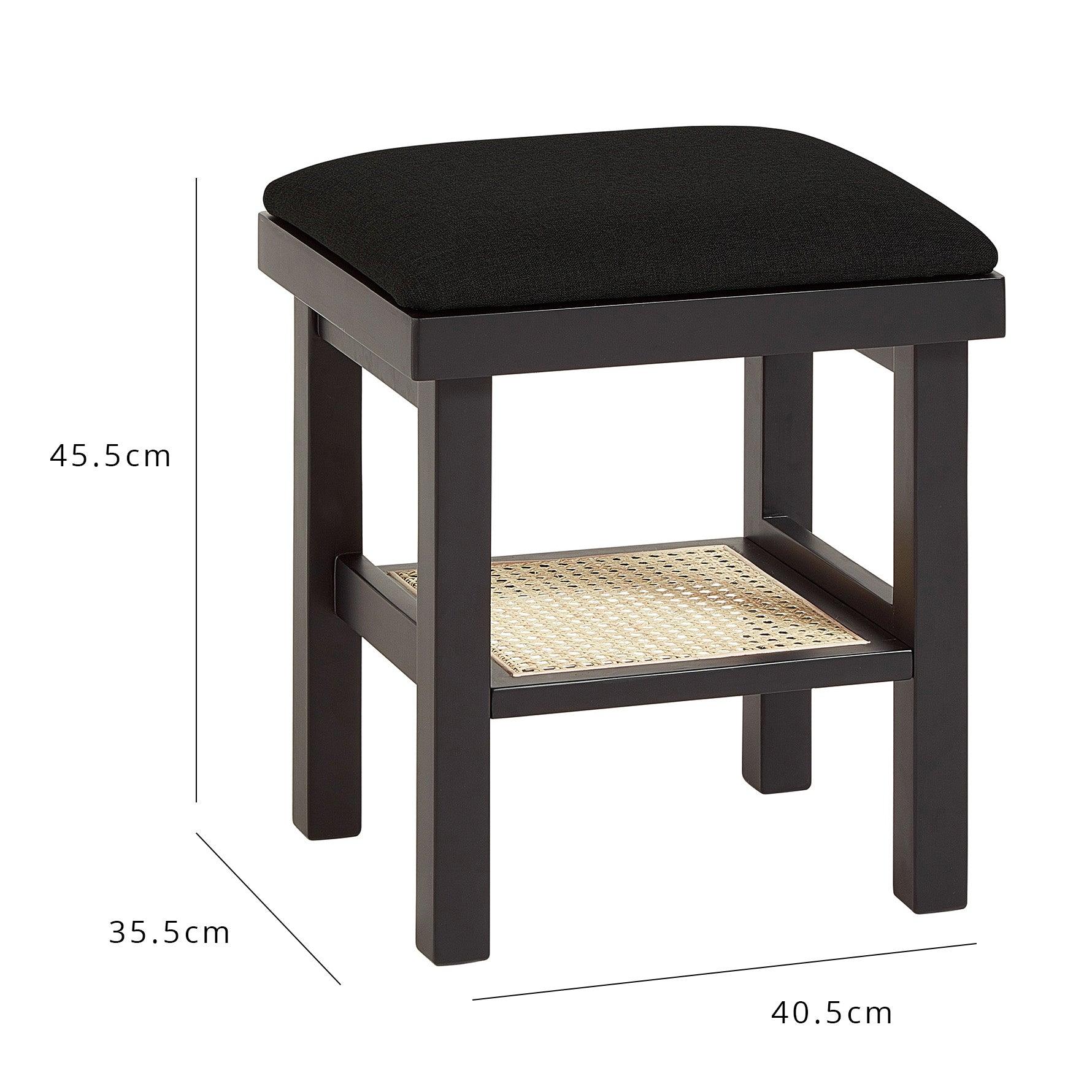 Charlie Black Dressing Table with Stool - Image 8