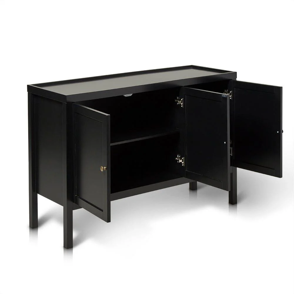 Charlie 3 Door Large Sideboard - Noir Black - Image 6