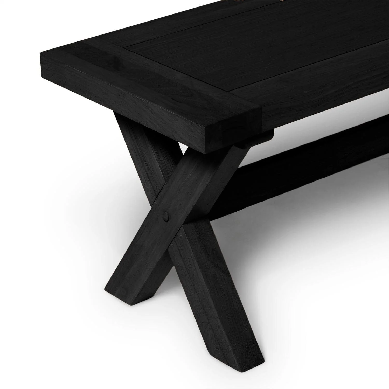 Charlotte Extendable Table 190cm with 2 150cm Dining Benches - Black Oak - Image 9