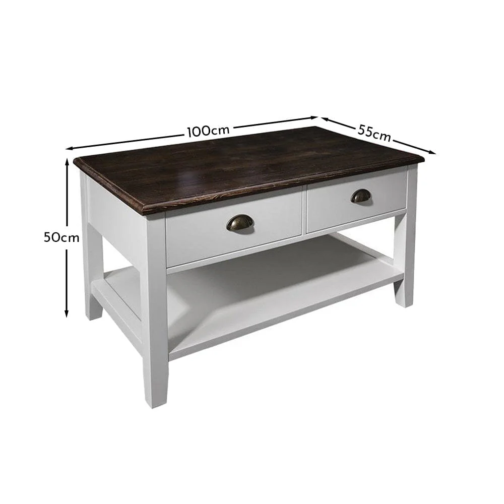 Chatsworth White Coffee Table with Storage - Image 7