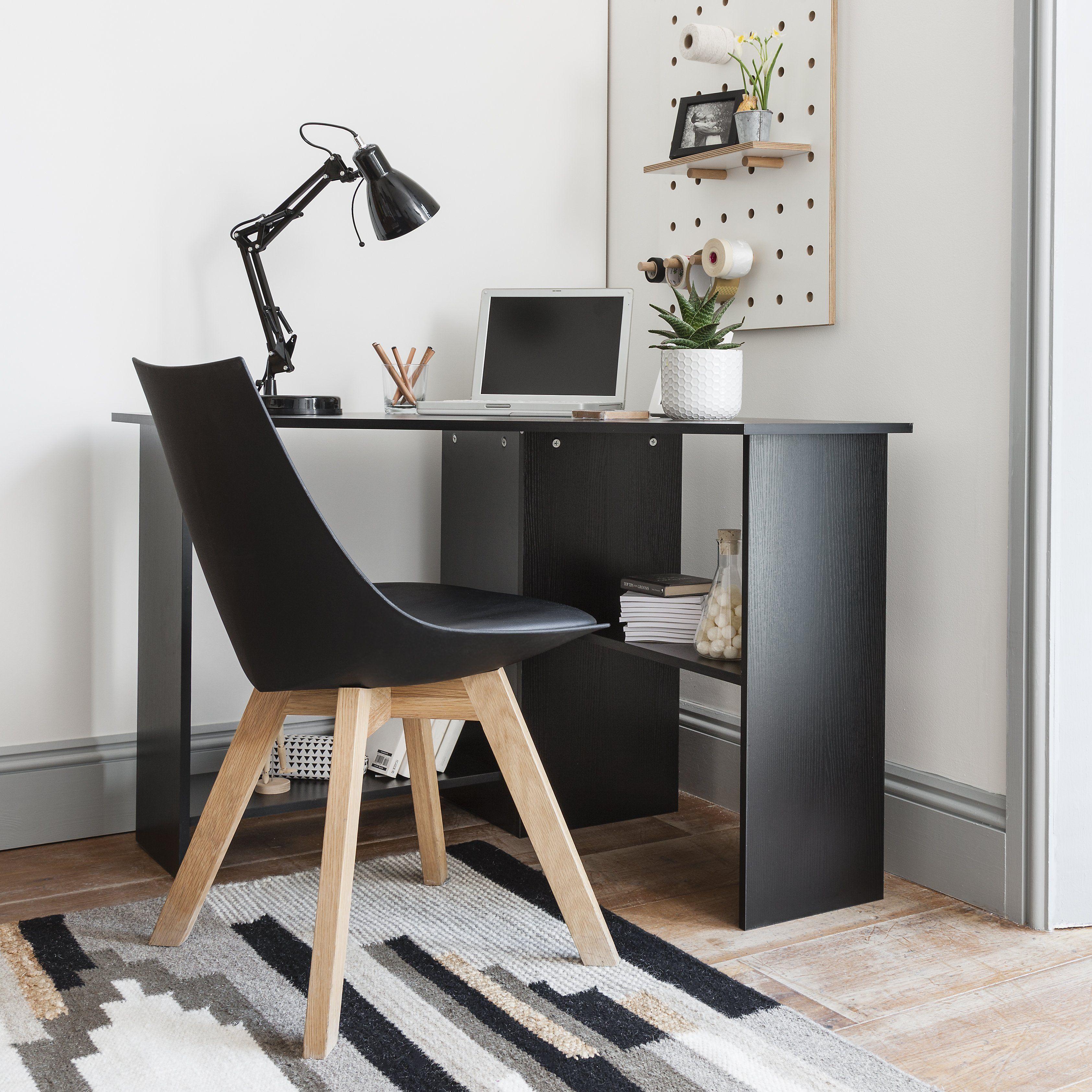Essie Corner Desk - Black - Image 3