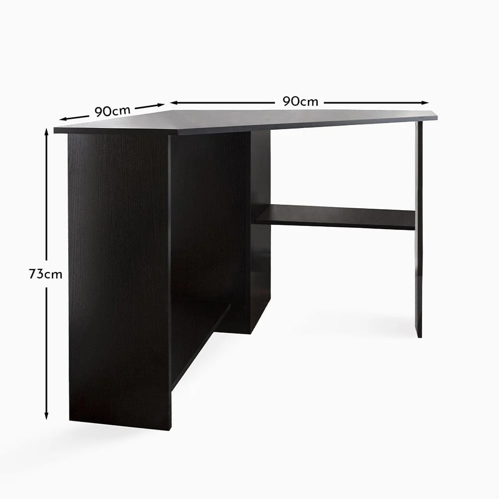 Essie Corner Desk - Black - Image 5