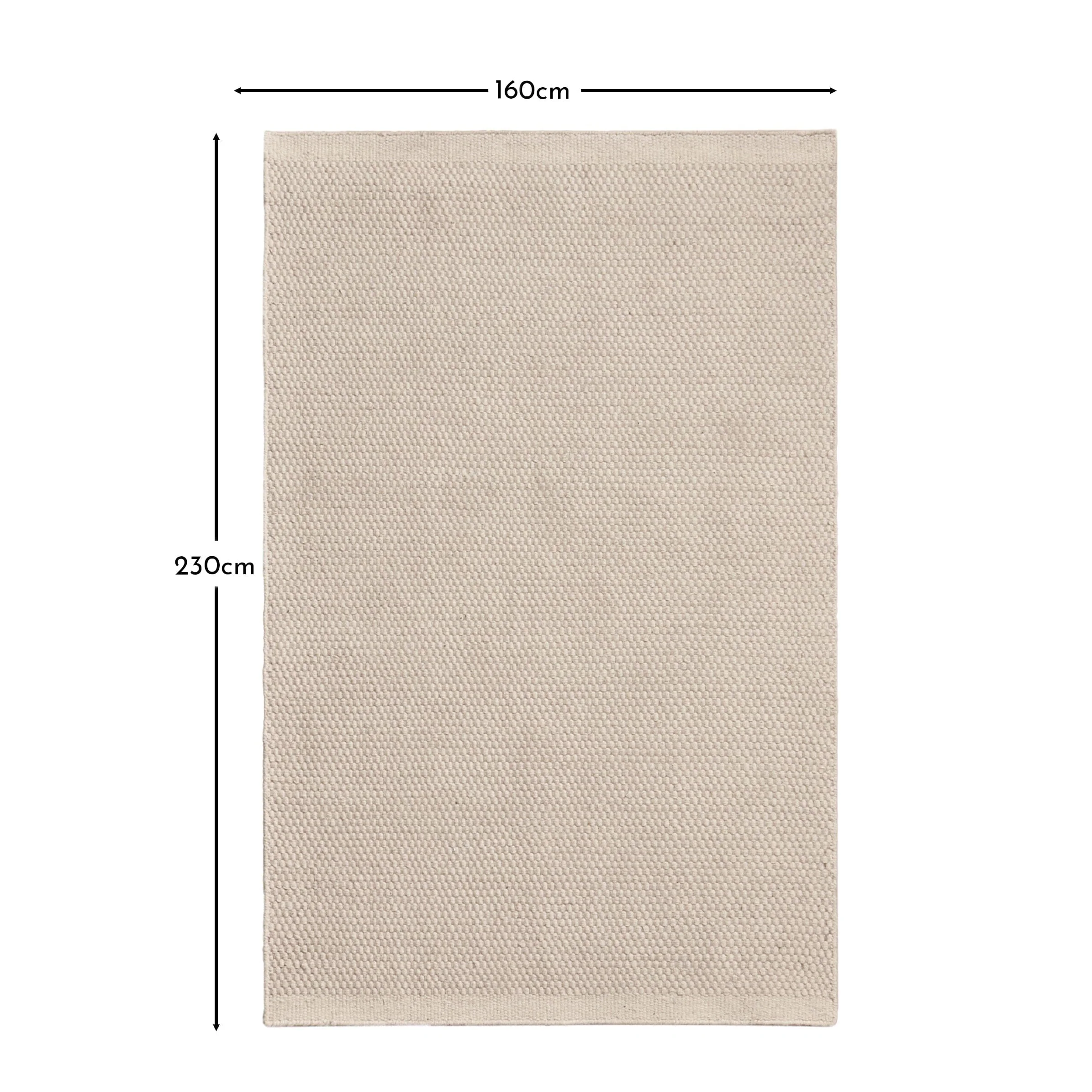 Cotham Clay & Natural Striped Wool with Cotton Rug - 160 x 230cm - Image 6