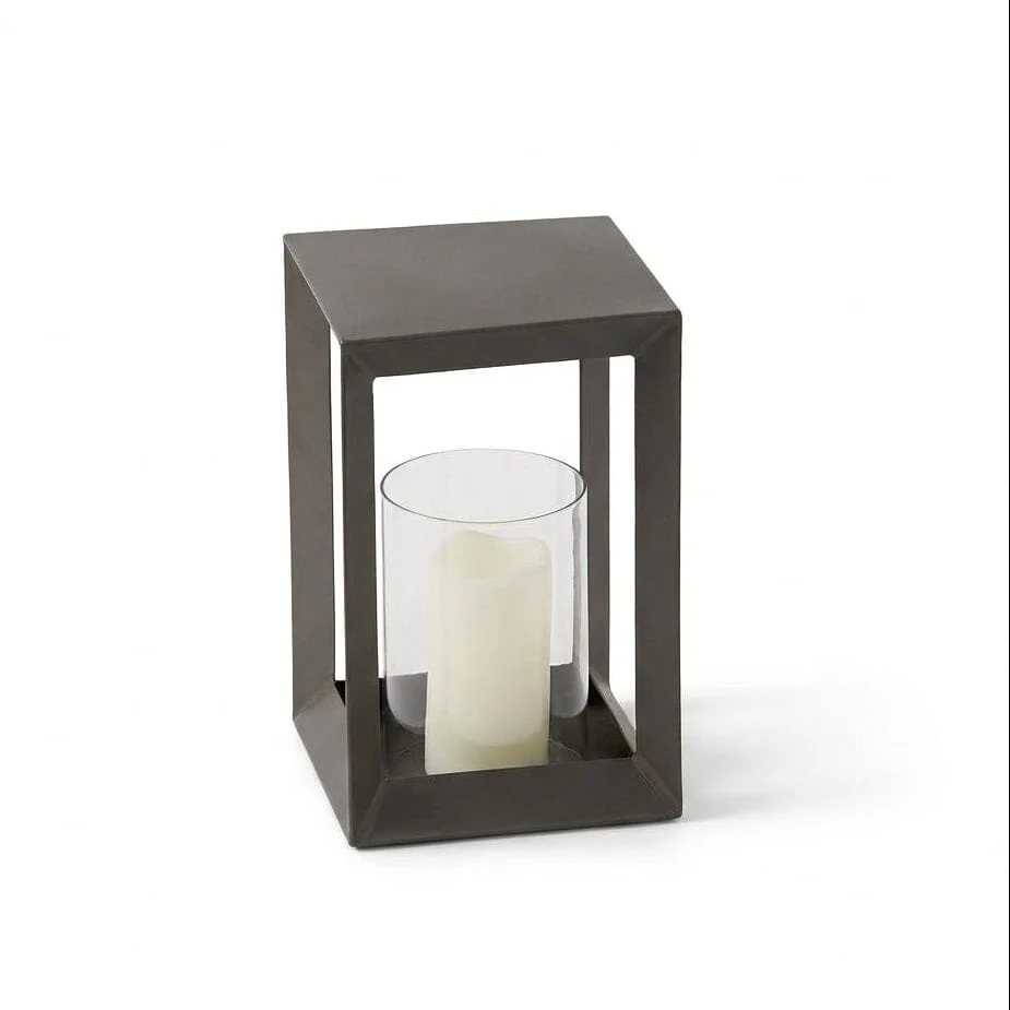 Coxley 32.5cm Iron Lantern - Nickel - Image 4