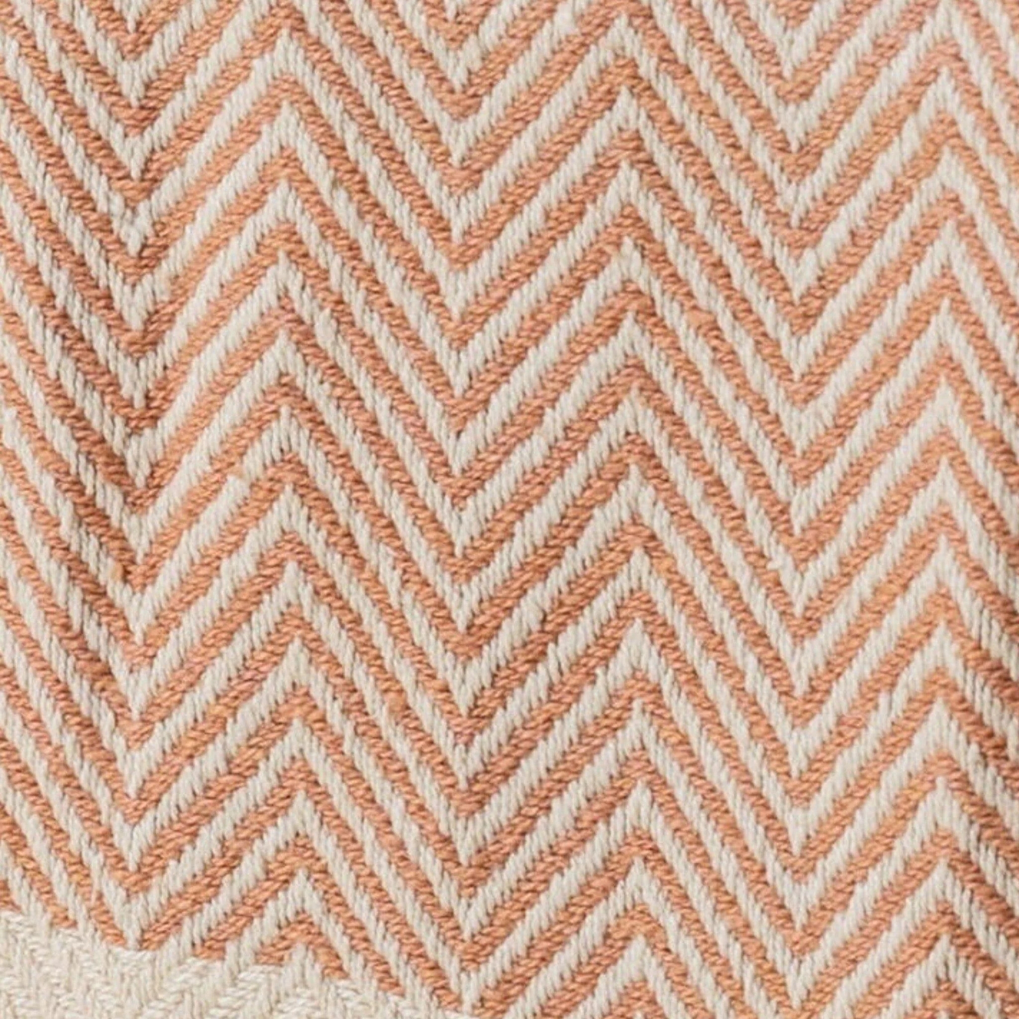Crofton Cotton Herringbone Throw - Blush Pink - Image 3
