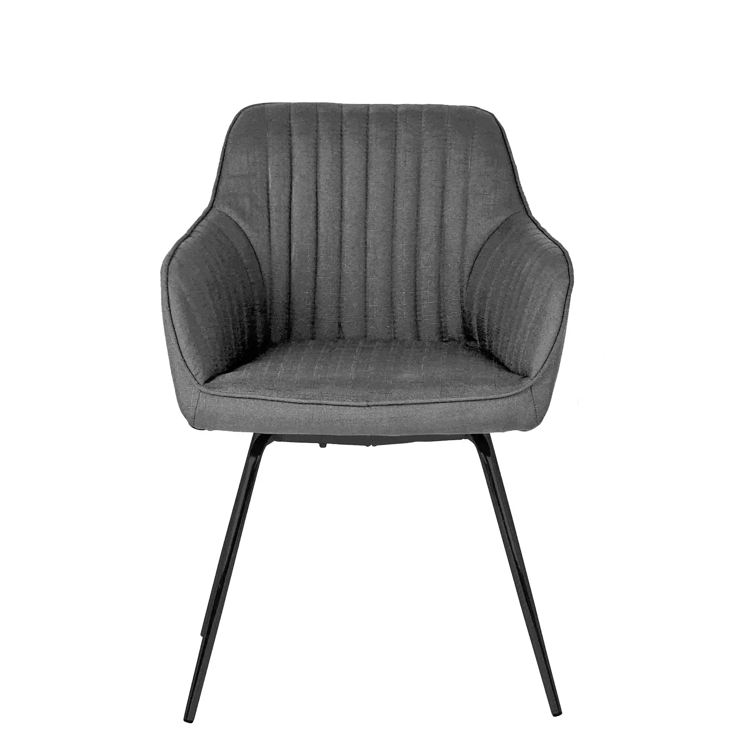 Darcy Office Swivel Chair - Grey with Black Legs - Image 3