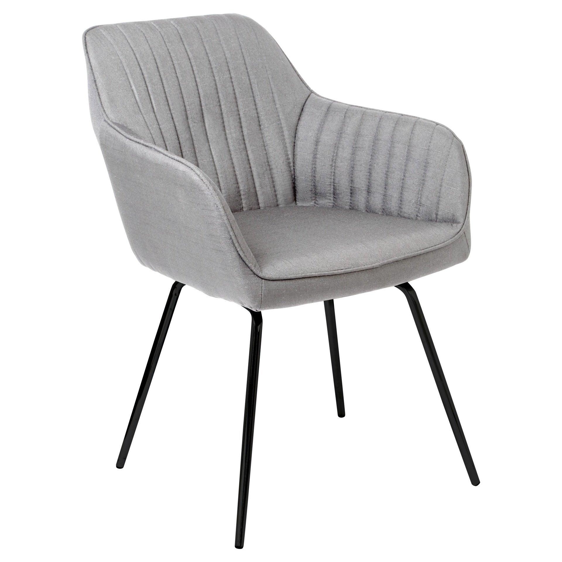 Darcy Office Swivel Chair - Grey with Black Legs - Image 7