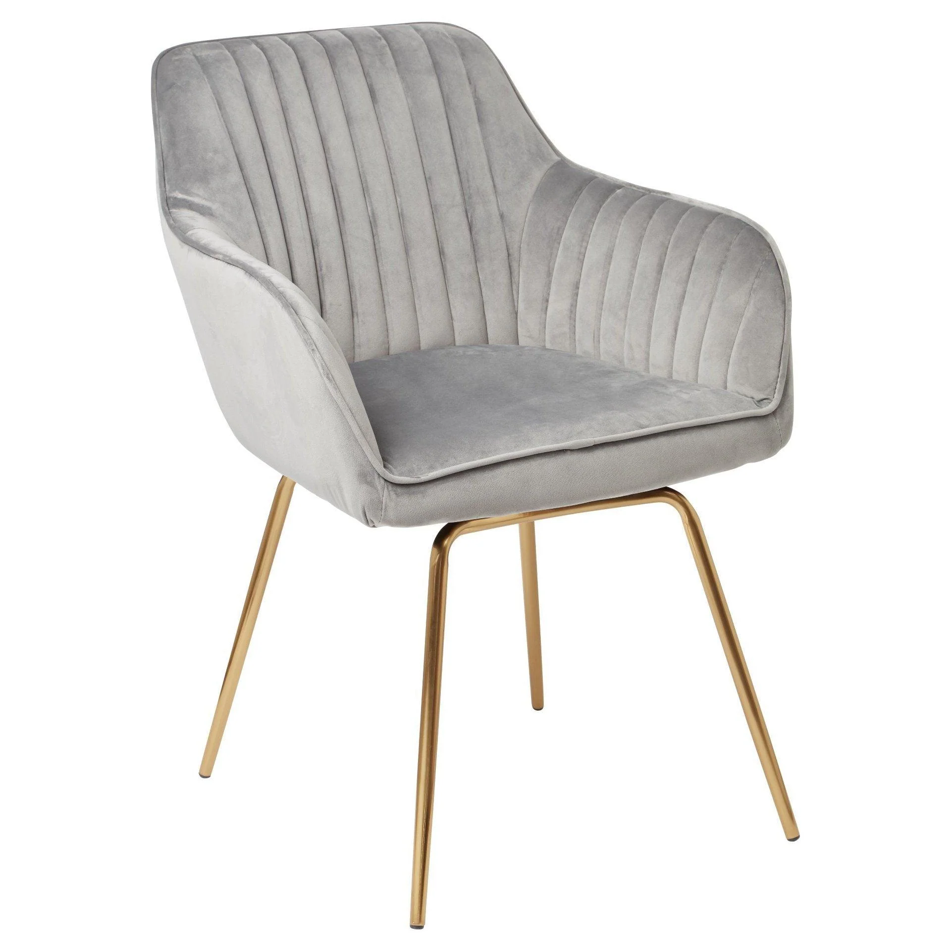 Darcy Office Swivel Chair - Grey with Gold Legs - Image 9