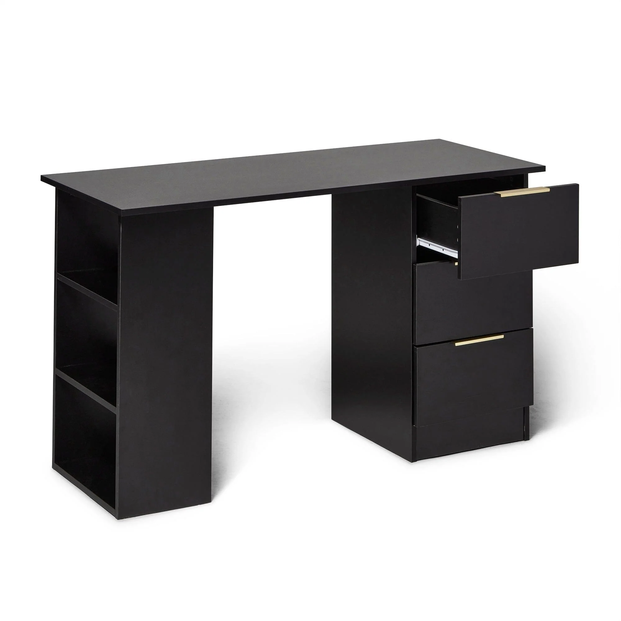 Essie 3 Drawer Desk - Black - Image 6