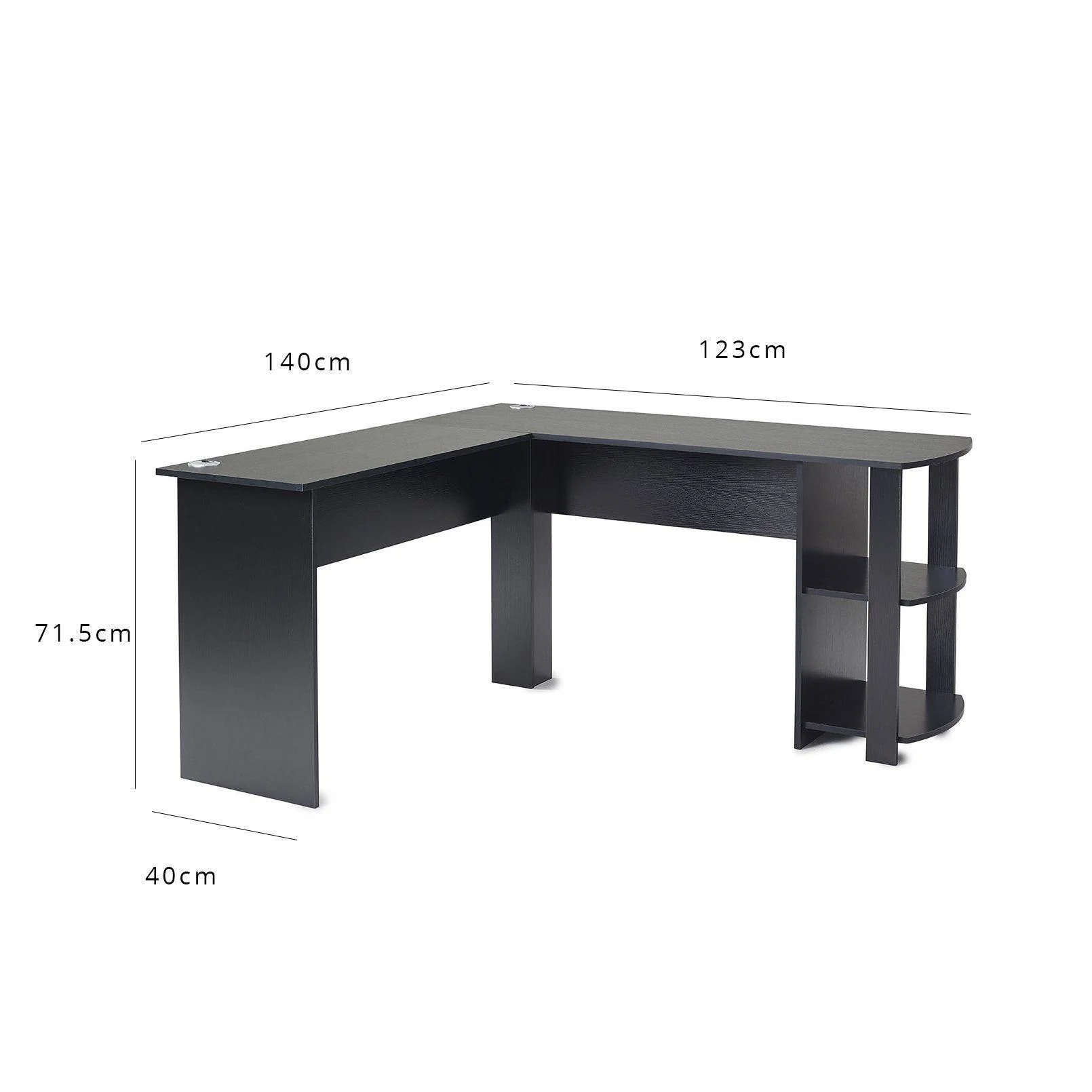 Essie L Shaped Desk in Black - Image 16