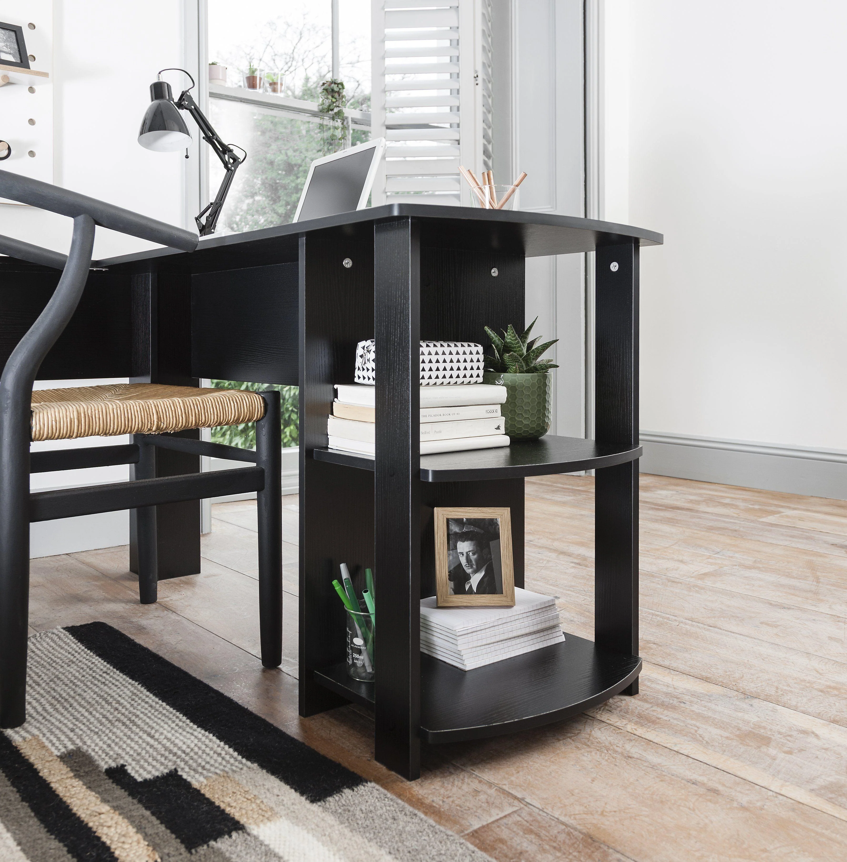 Essie L Shaped Desk in Black - Image 4