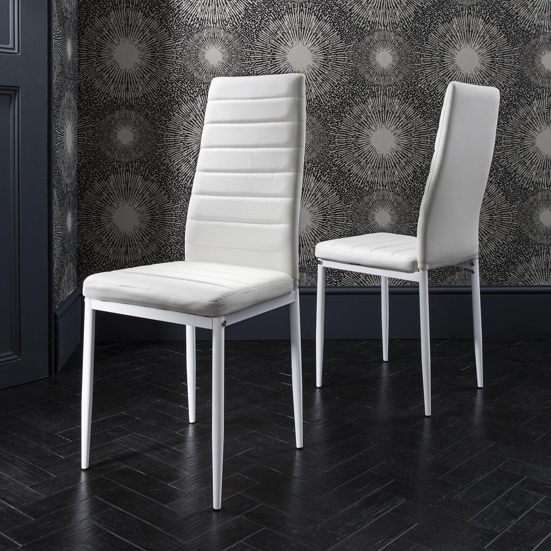 Anya Glass Dining Table Set - 4 Seater - White - Image 5