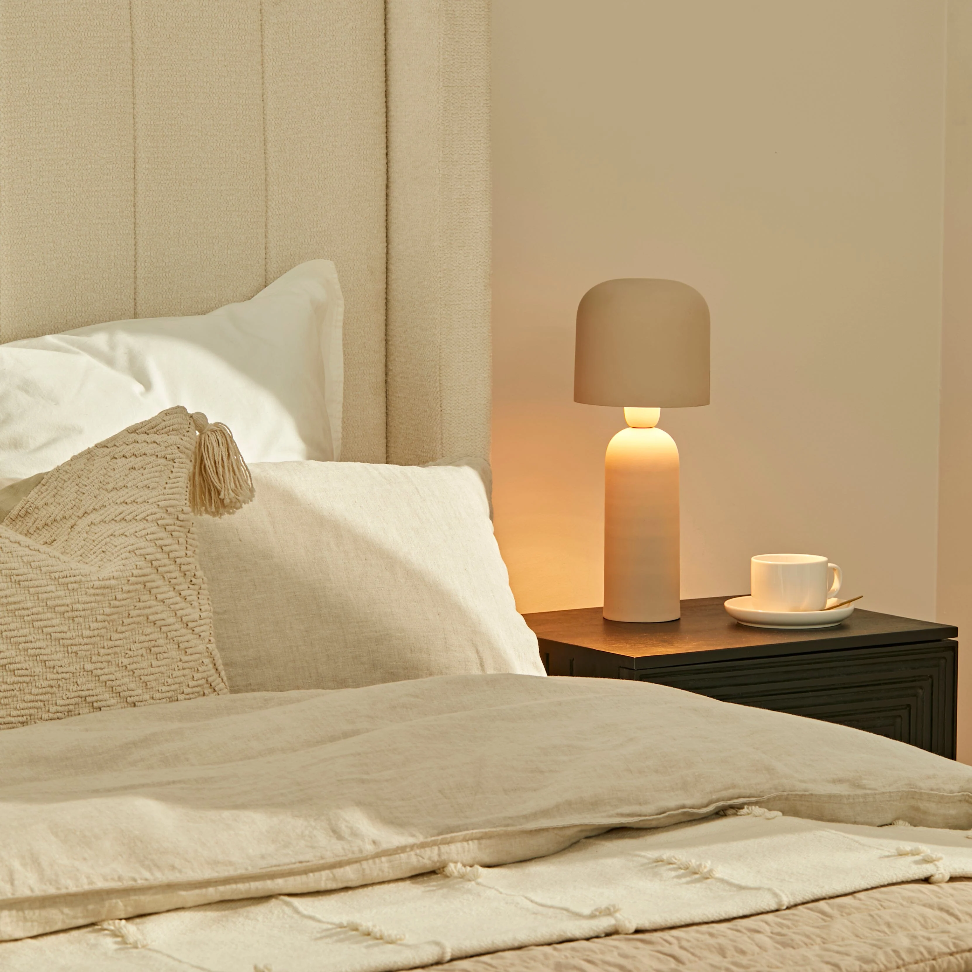 Elborough 50x50cm Diamond Cotton Tasseled Cushion Cover - Off White - Image 11