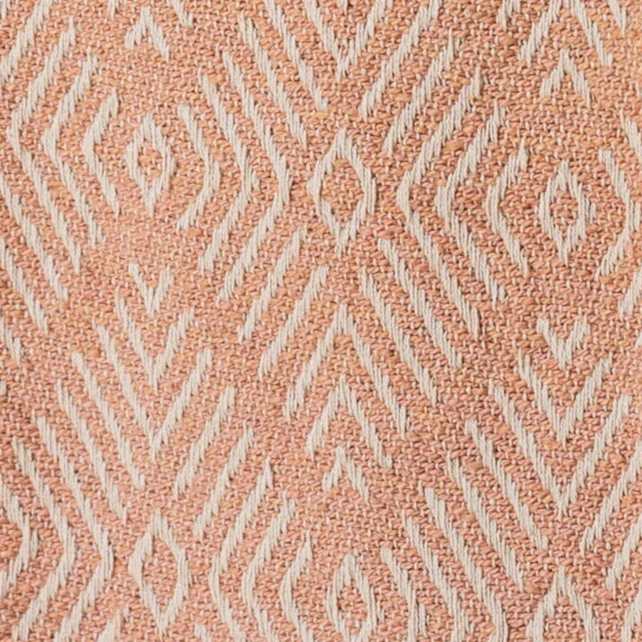 Elborough Diamond Pattern Cotton Throw - Blush Pink - Image 5