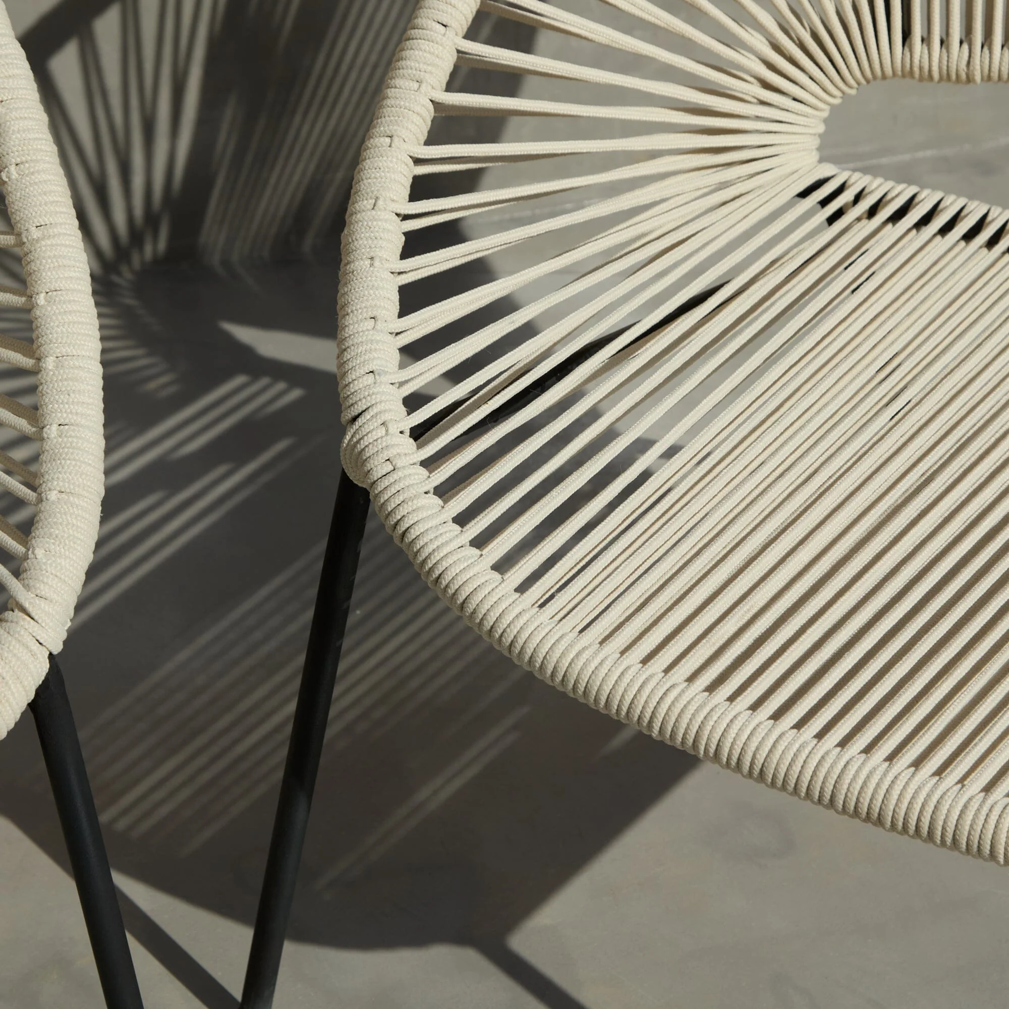 Eli Beige Rope Chairs - Set of 2 - Image 4