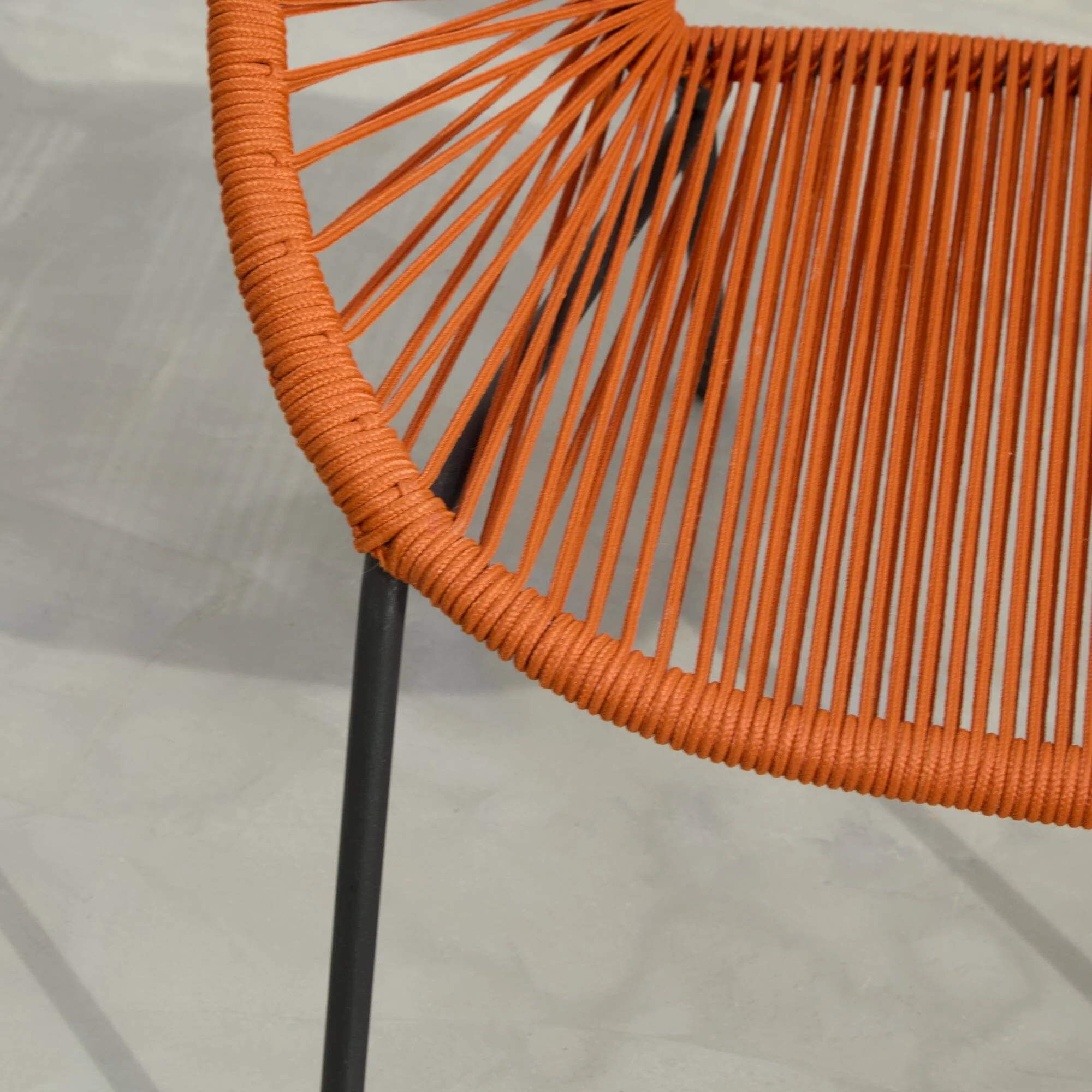 Eli Burnt Orange Rope Chairs - Set of 2 - Image 4