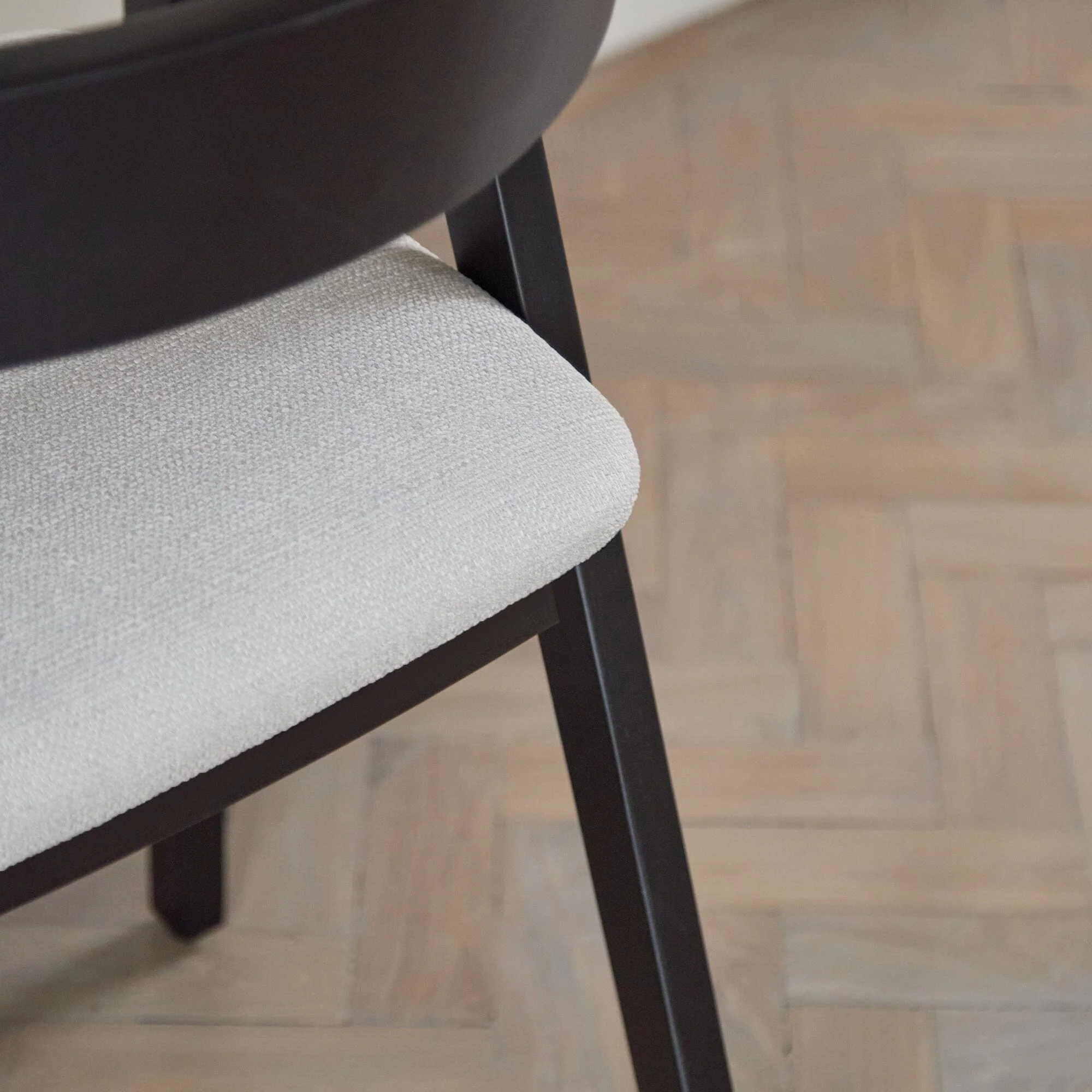 Ella Fawn Linen Dining Armchairs- Set of 2 - Black Oak Legs - Image 5