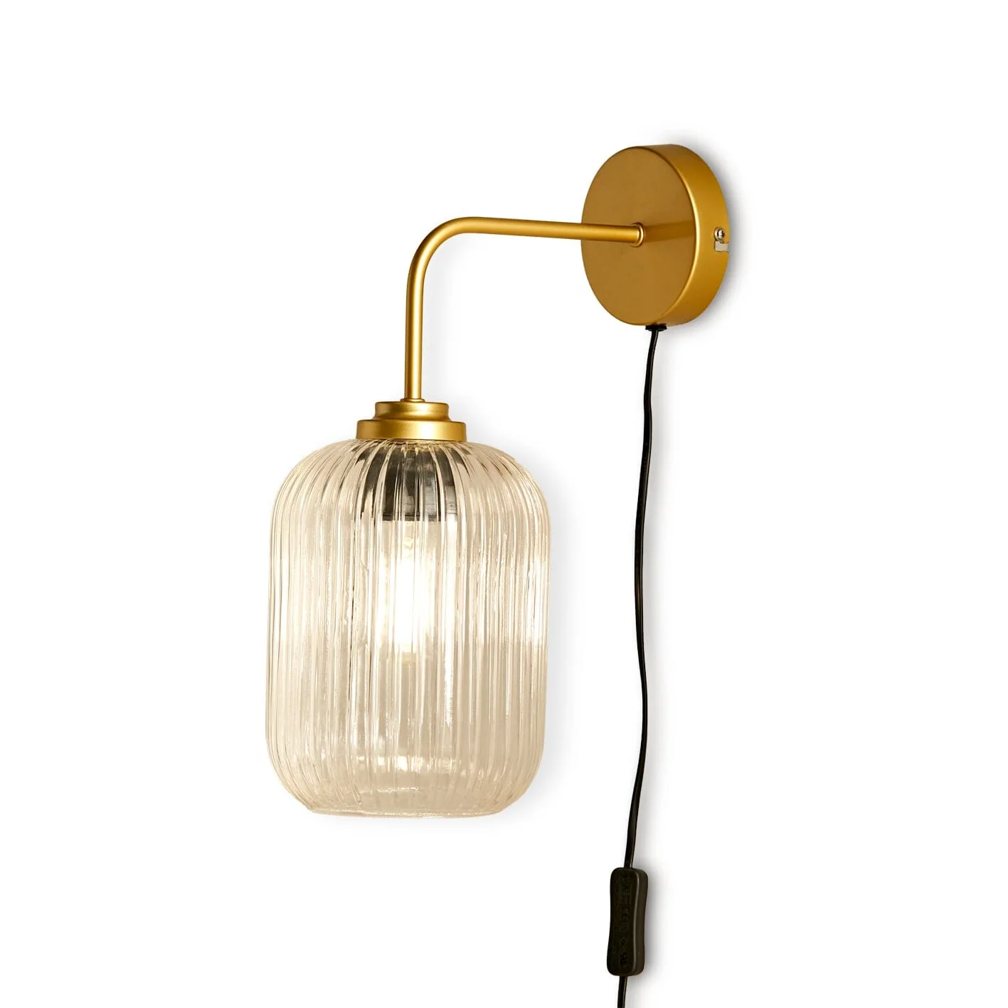 Elland Plug in Wall Light Gold - Clear Glass - Image 5