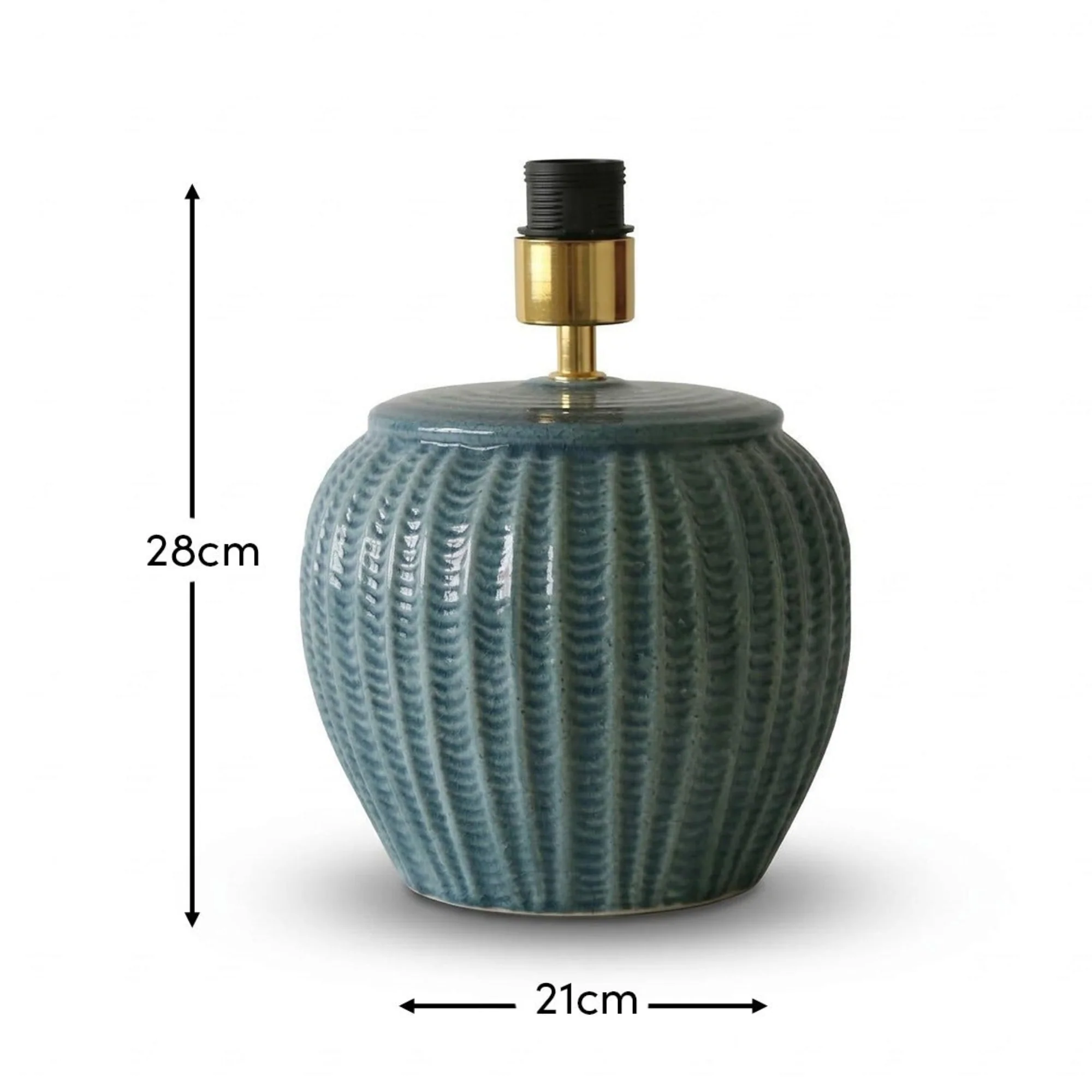 Elmer 27cm Ceramic Lamp Base - Teal Blue - Image 7