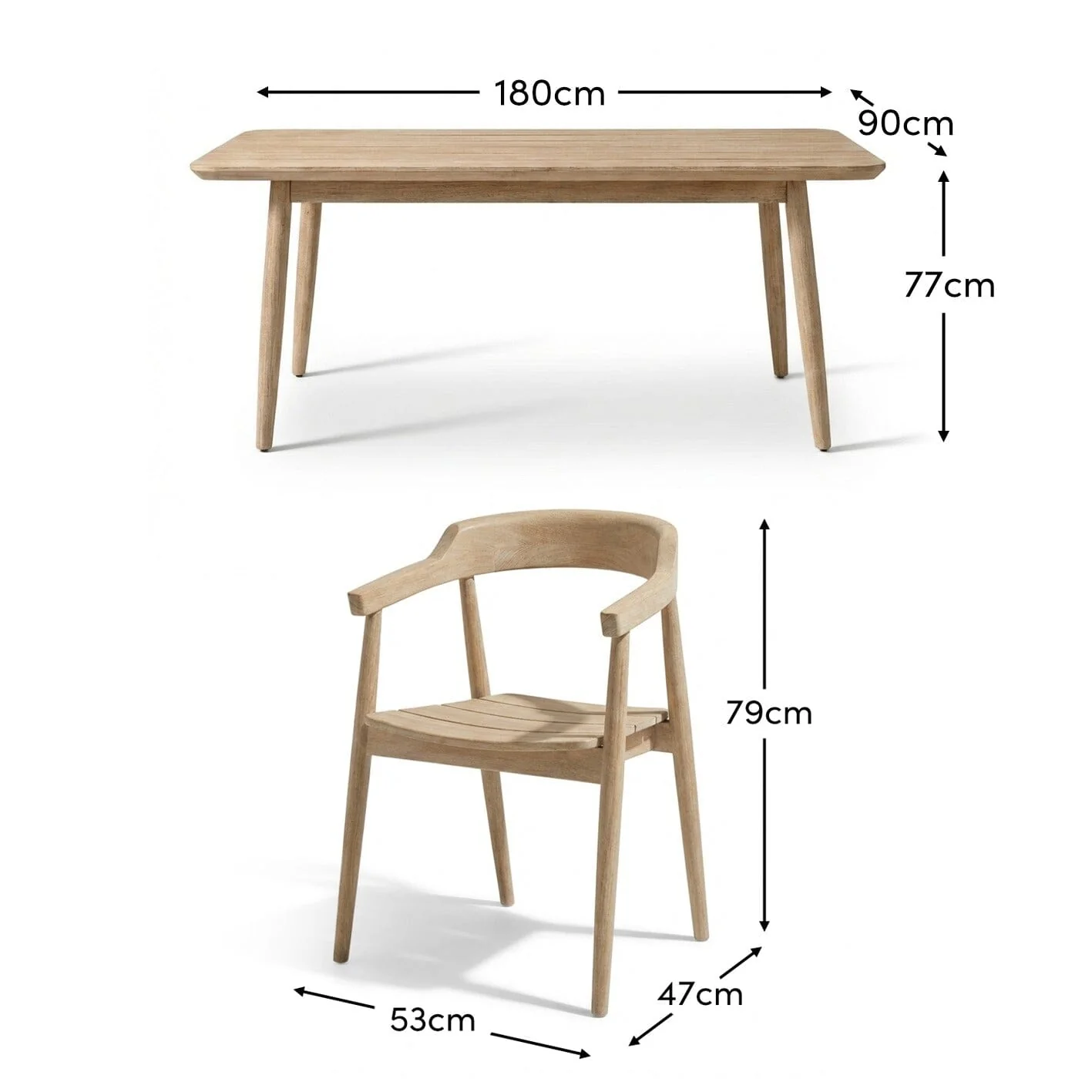 Elowen 6 Seater Wooden Garden Dining Set with Elowen Chairs - Image 12
