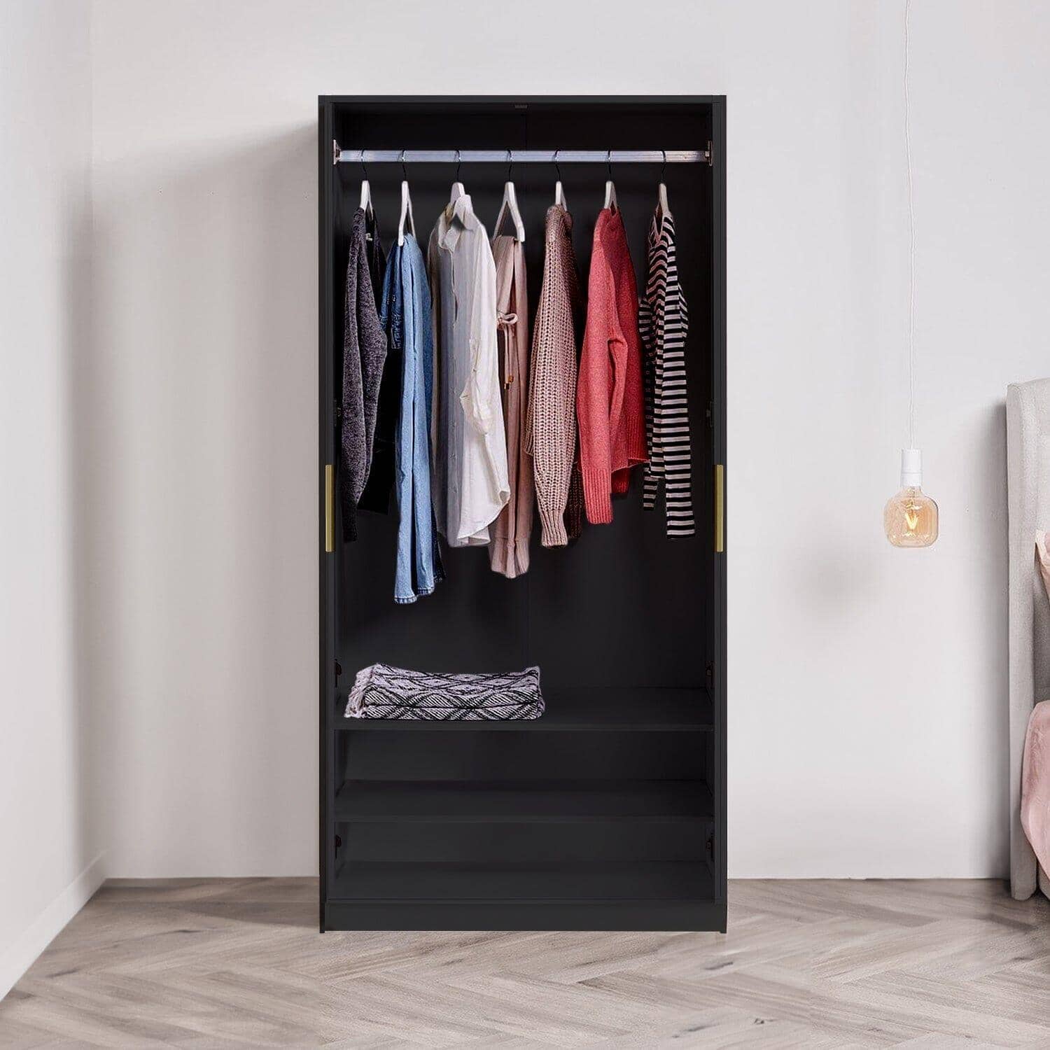 Essie 3 Piece Bedroom Set - 8 Chest of Drawers - Pitch Black - Image 3